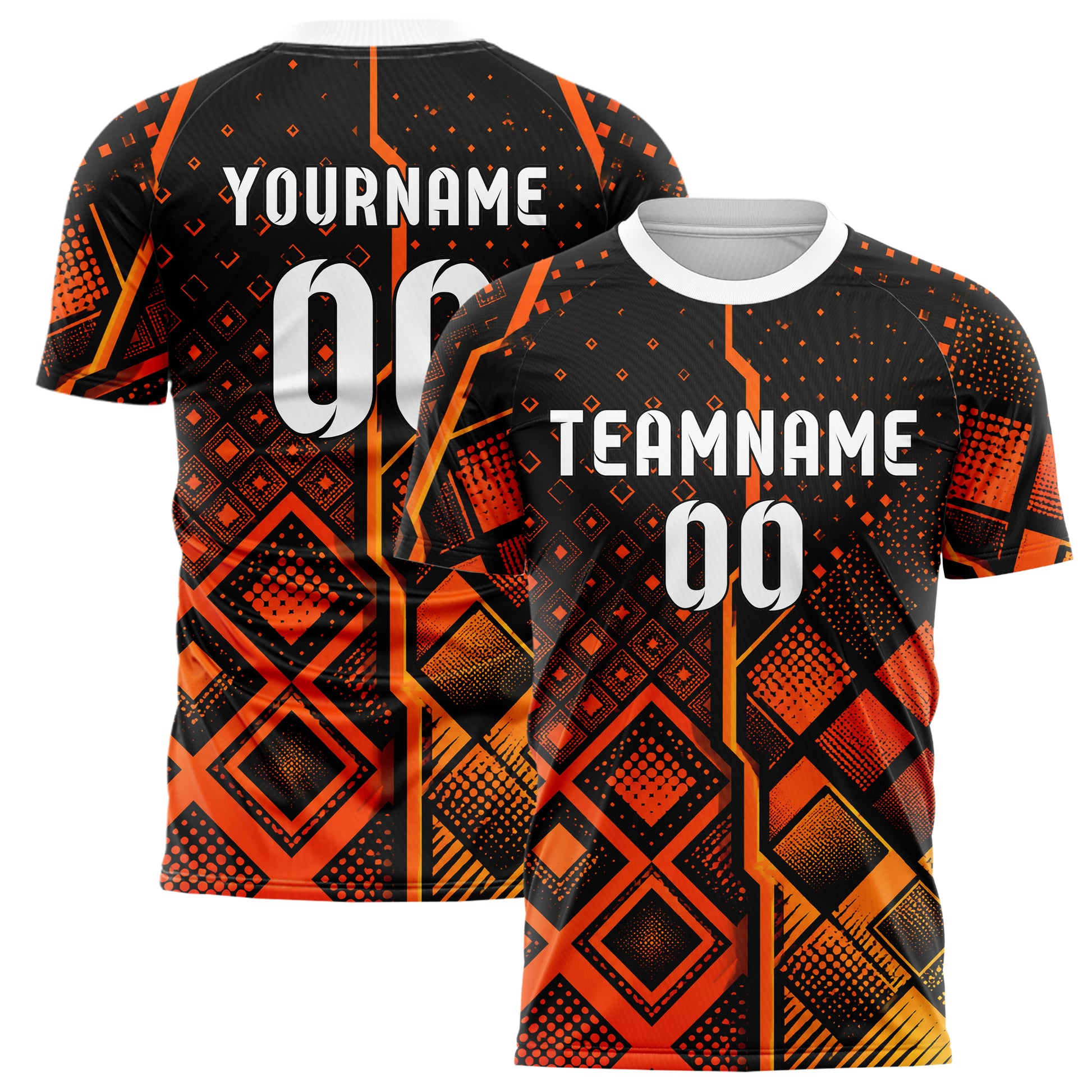 Schwarz dunkles Rauten dichter Verlauf von unten Design 01-0143 individuelles Fußballtrikot main