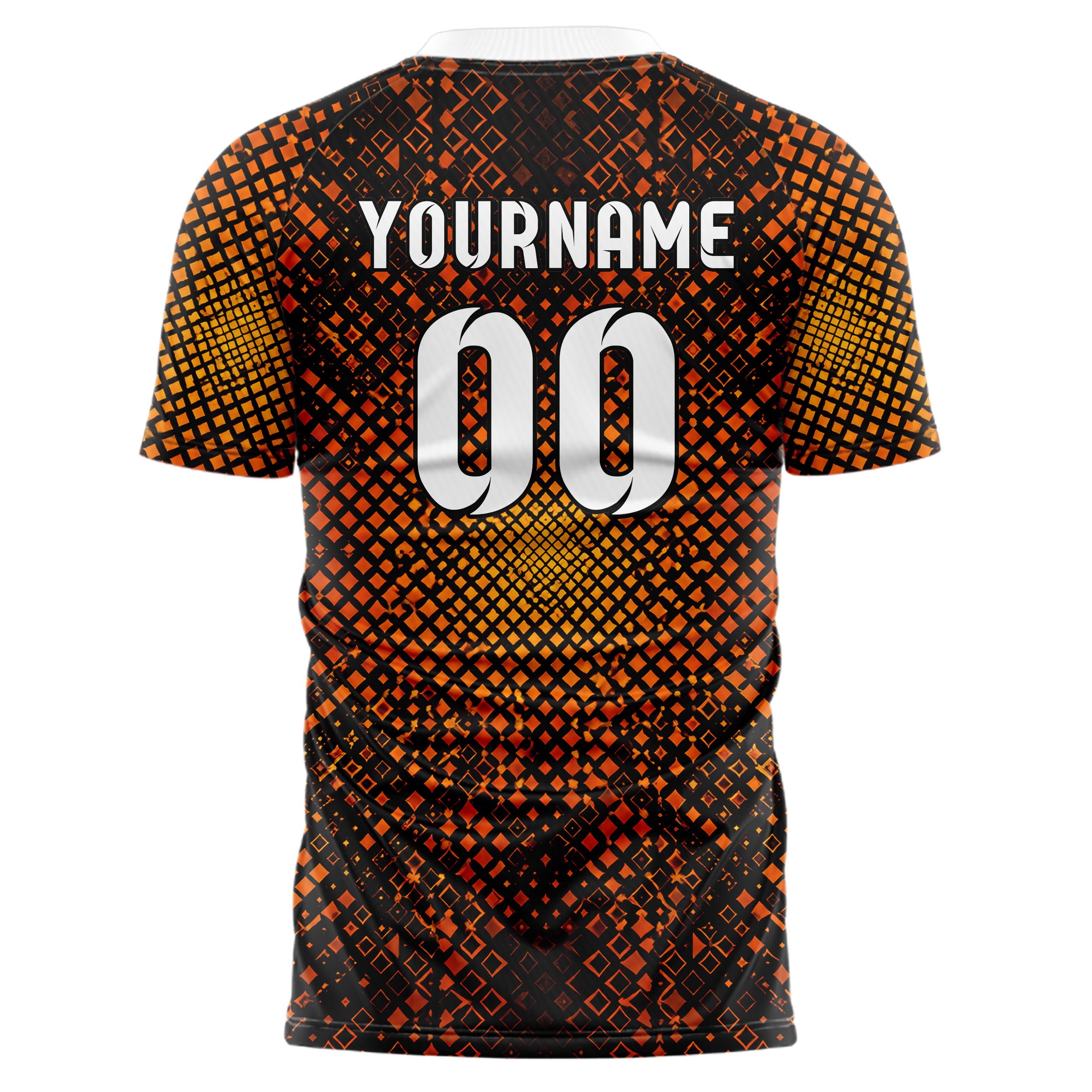 Schwarz dunkles Rauten radialer Center Fade Design 01-0161 individuelles Fußballtrikot back