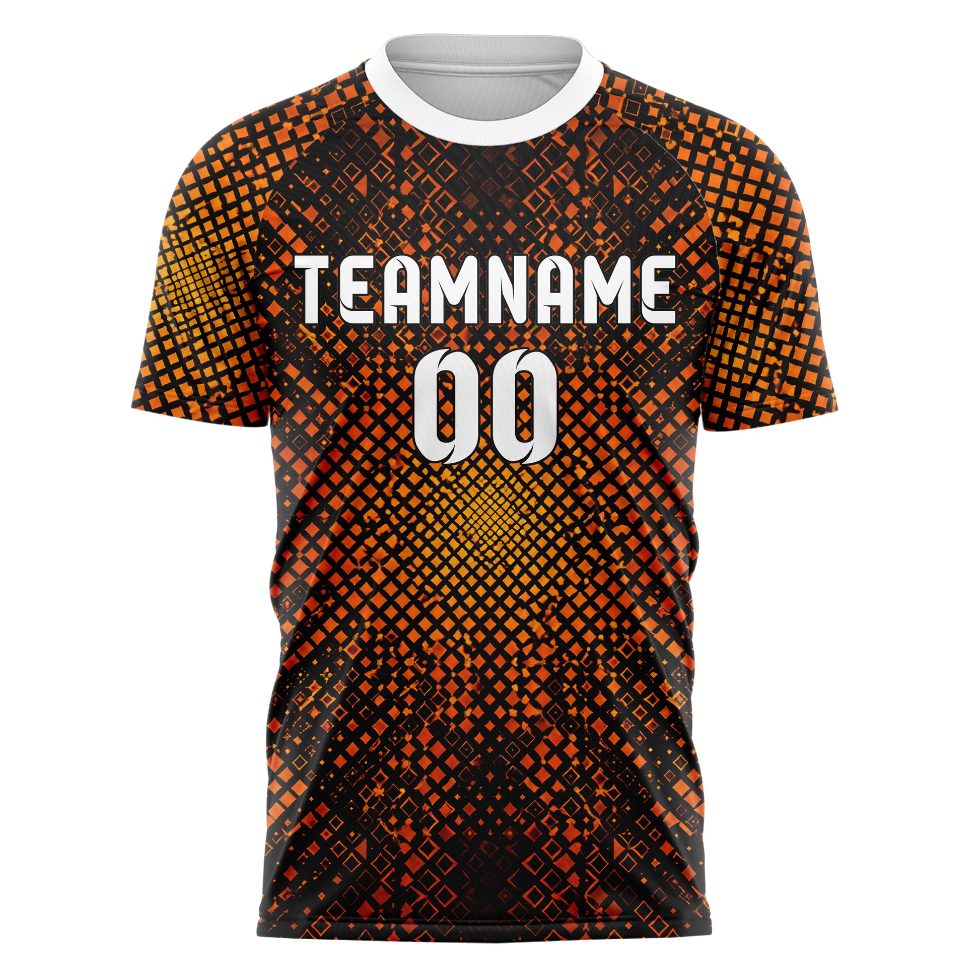 Schwarz dunkles Rauten radialer Center Fade Design 01-0161 individuelles Fußballtrikot front