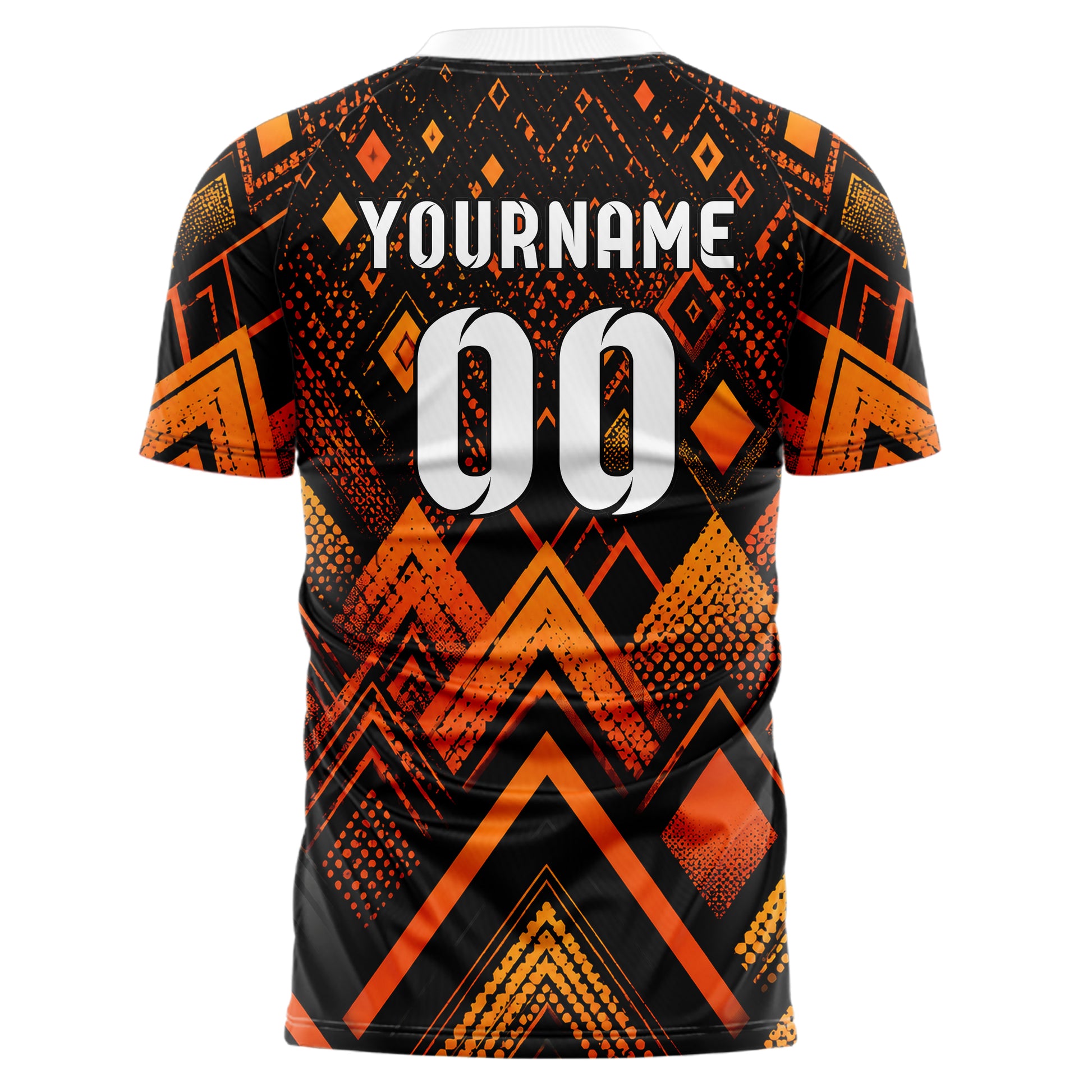 Schwarz dunkles Rauten radialer Center Fade Design 01-0281 individuelles Fußballtrikot back