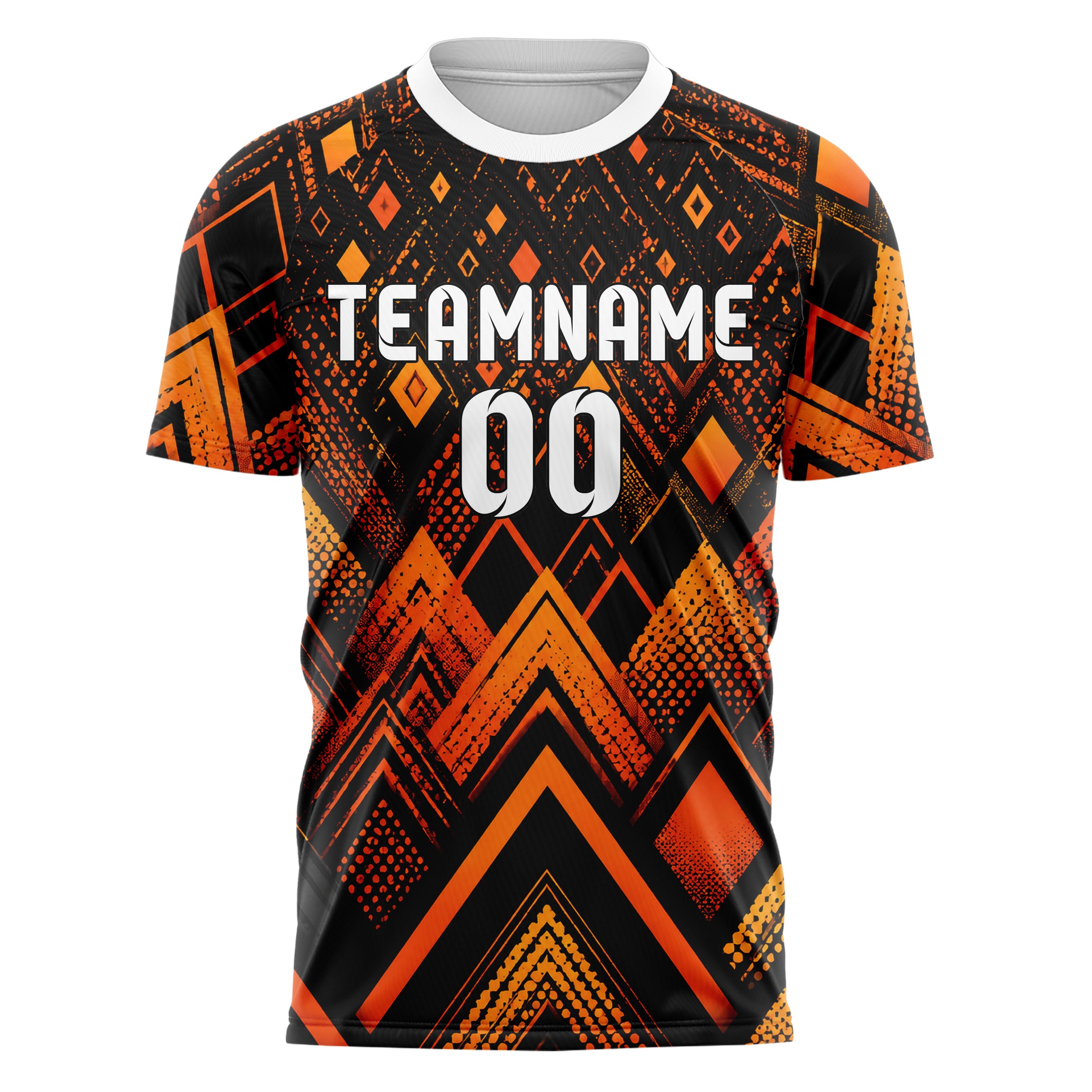 Schwarz dunkles Rauten radialer Center Fade Design 01-0281 individuelles Fußballtrikot front