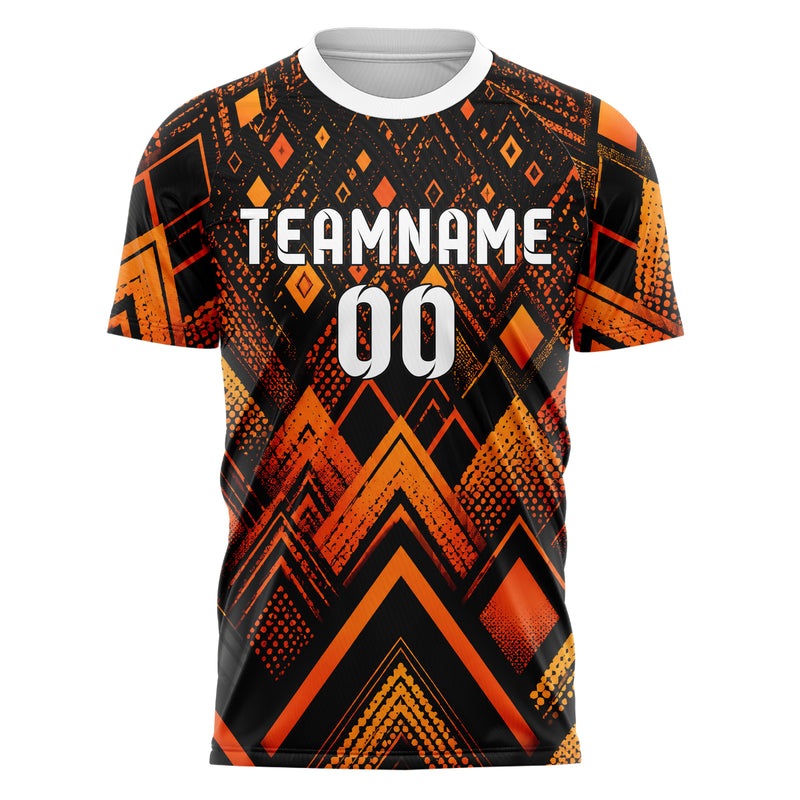 Schwarz dunkles Rauten radialer Center Fade Design 01-0281 individuelles Fußballtrikot front