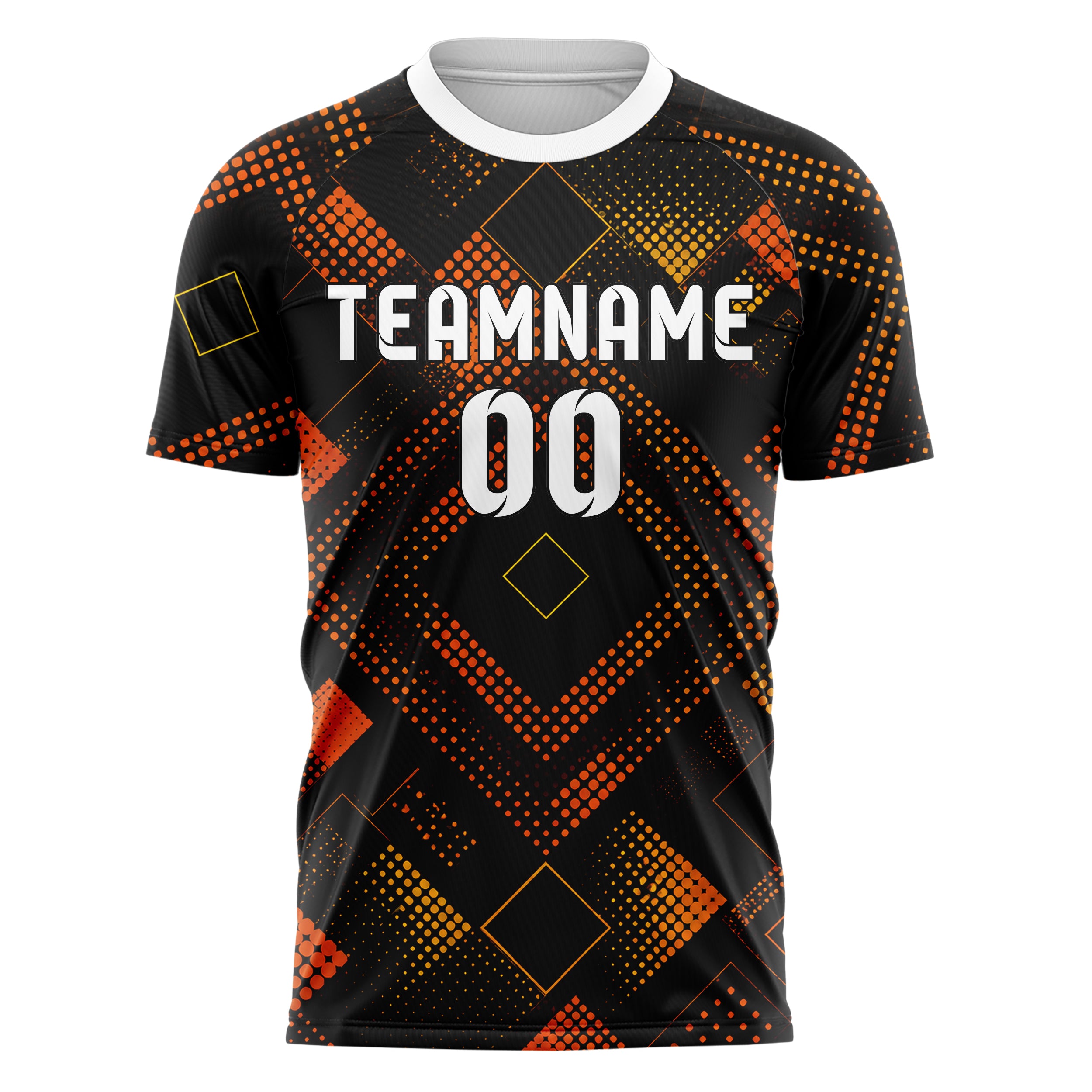 Schwarz dunkles Rauten diagonale Tessellation Design 01-0242 individuelles Fußballtrikot front