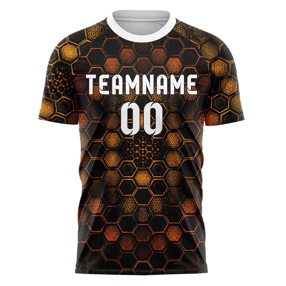 Schwarz dunkles Rauten hexagonale Panels Design 01-0230 individuelles Fußballtrikot front