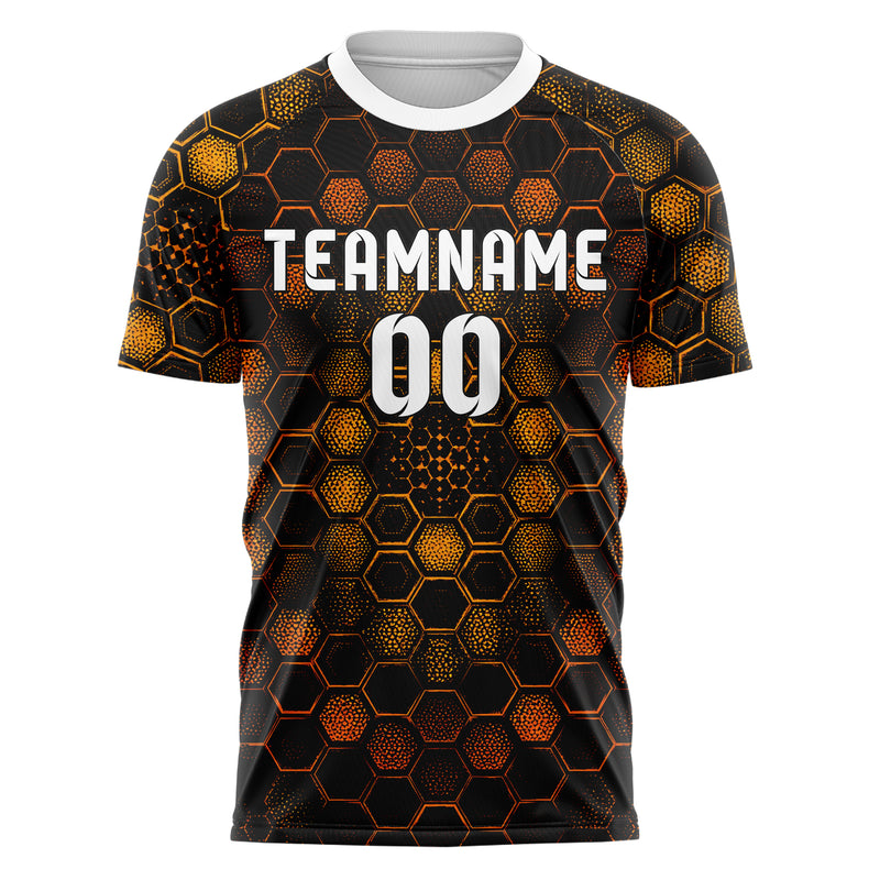Schwarz dunkles Rauten hexagonale Panels Design 01-0230 individuelles Fußballtrikot front