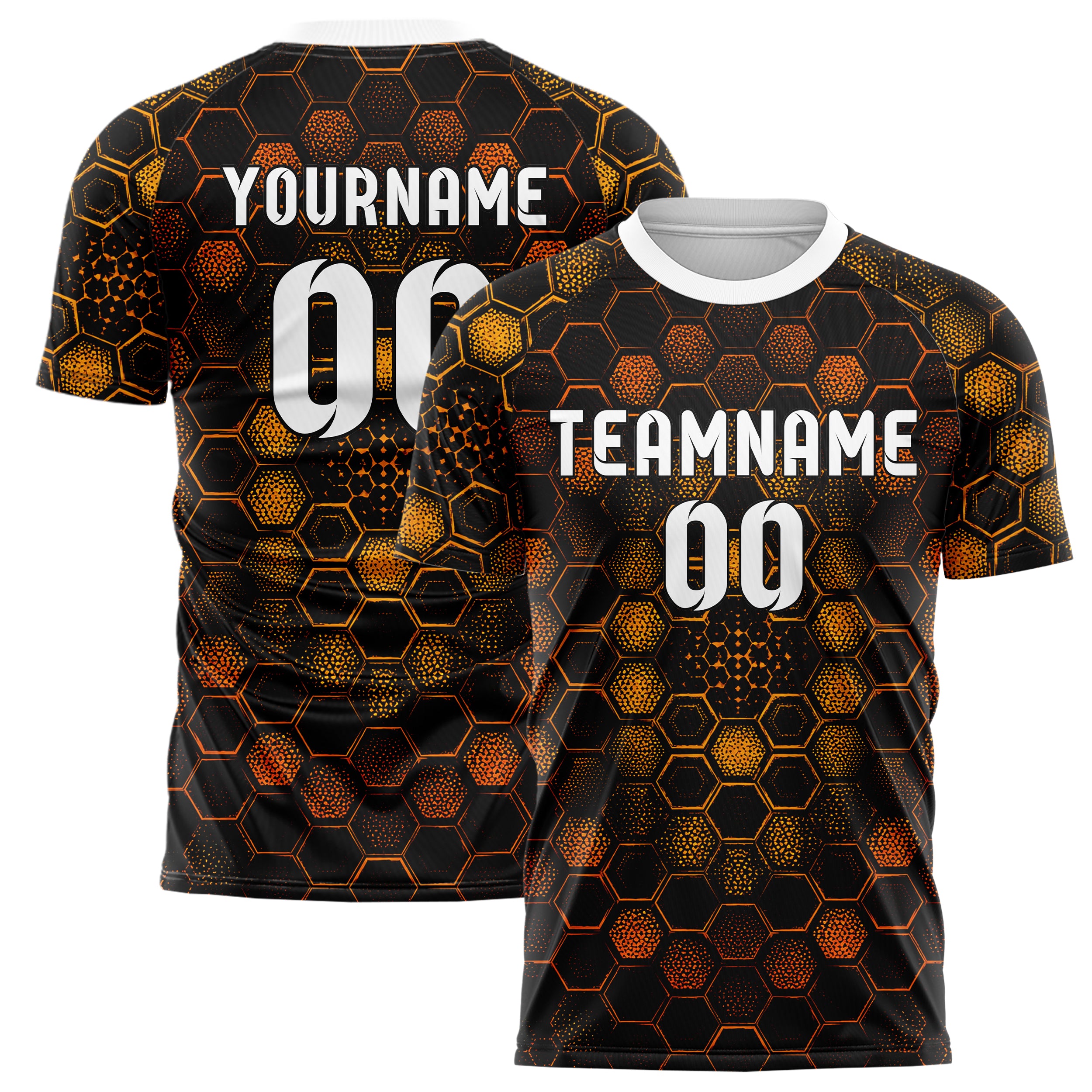 Schwarz dunkles Rauten hexagonale Panels Design 01-0230 individuelles Fußballtrikot main