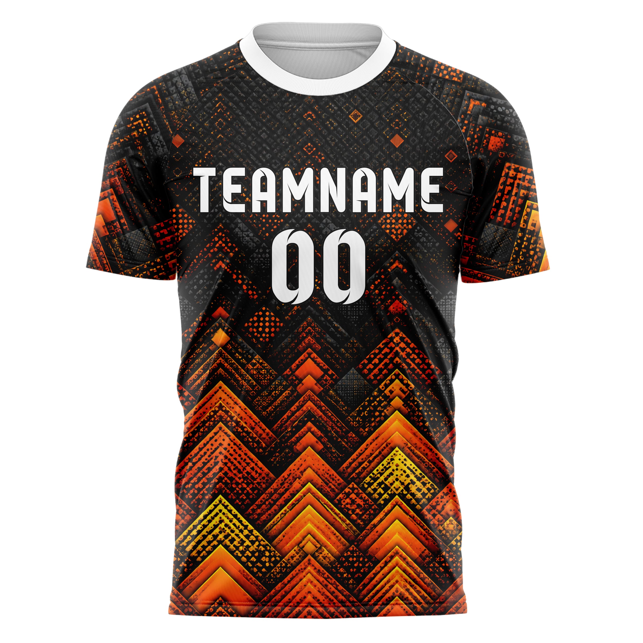 Schwarz dunkles Rauten Layered 3D Rhombus Design 01-0011 individuelles Fußballtrikot front