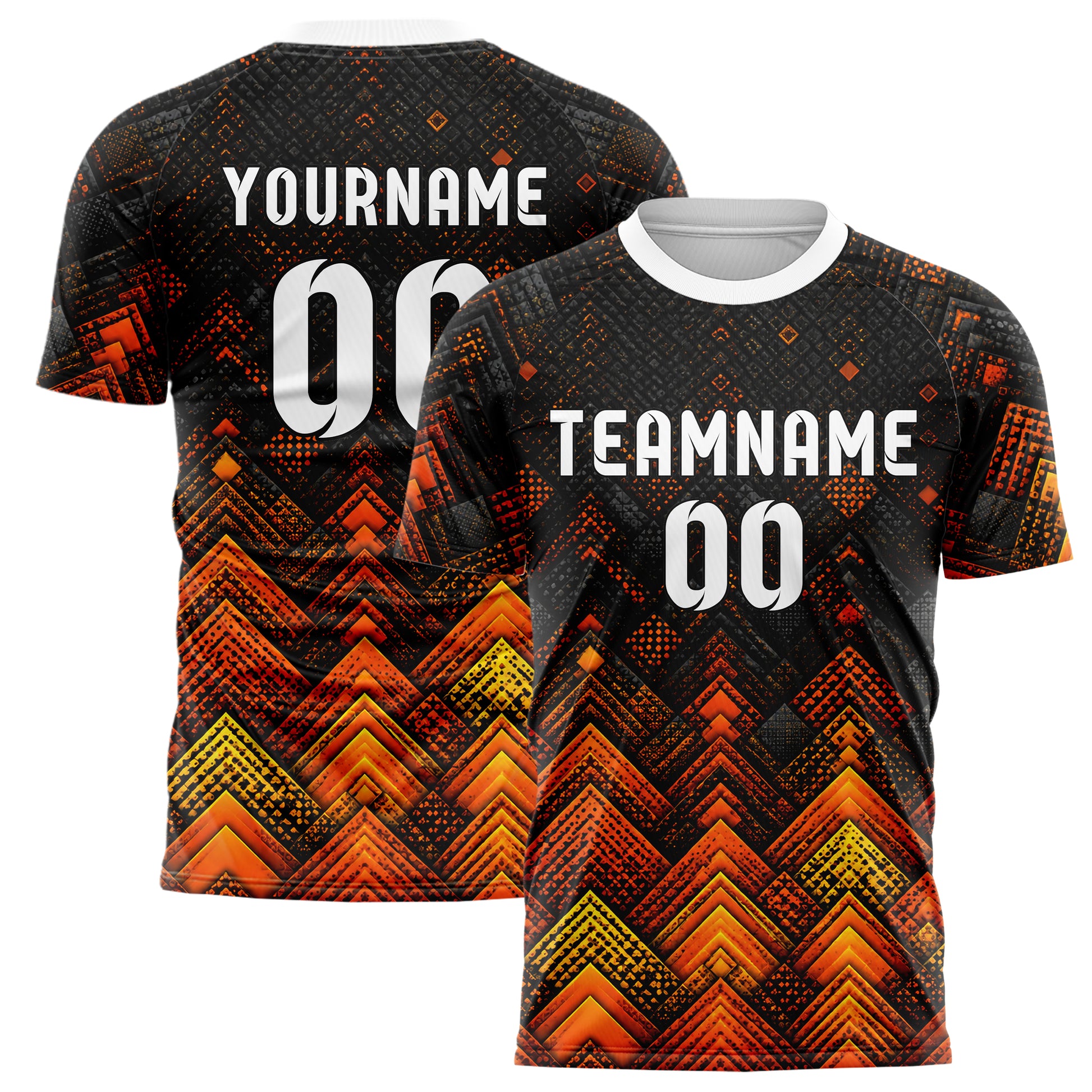 Schwarz dunkles Rauten Layered 3D Rhombus Design 01-0011 individuelles Fußballtrikot main