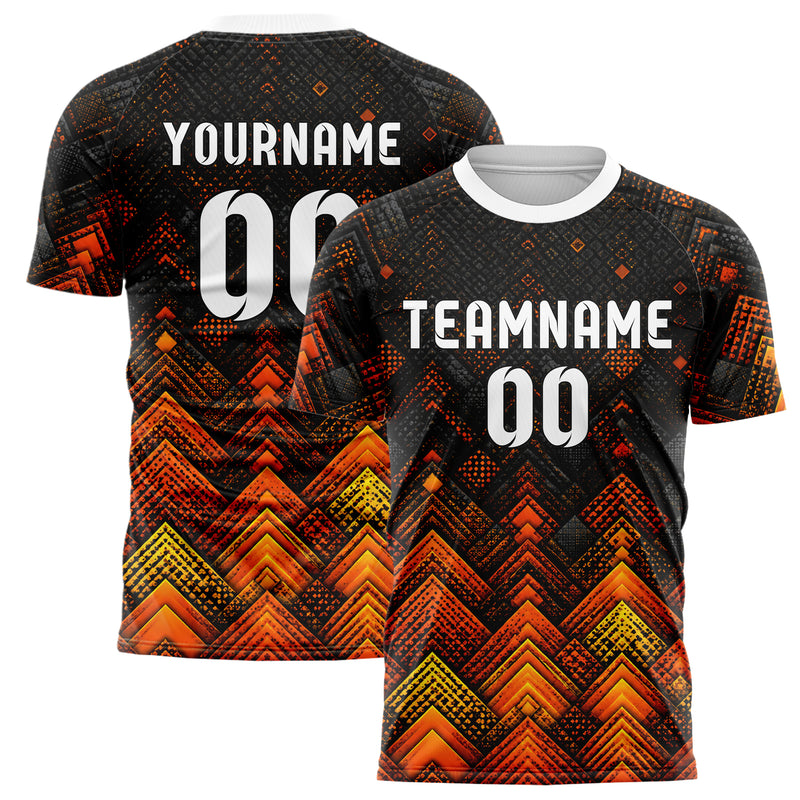 Schwarz dunkles Rauten Layered 3D Rhombus Design 01-0011 individuelles Fußballtrikot main