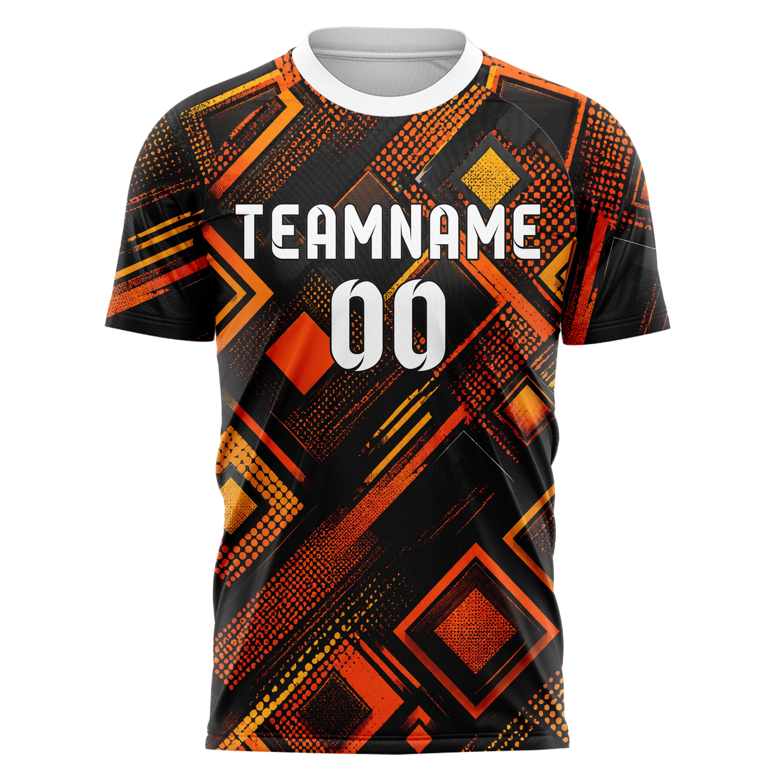 Schwarz dunkles Rauten Layered 3D Rhombus Design 01-0035 individuelles Fußballtrikot front