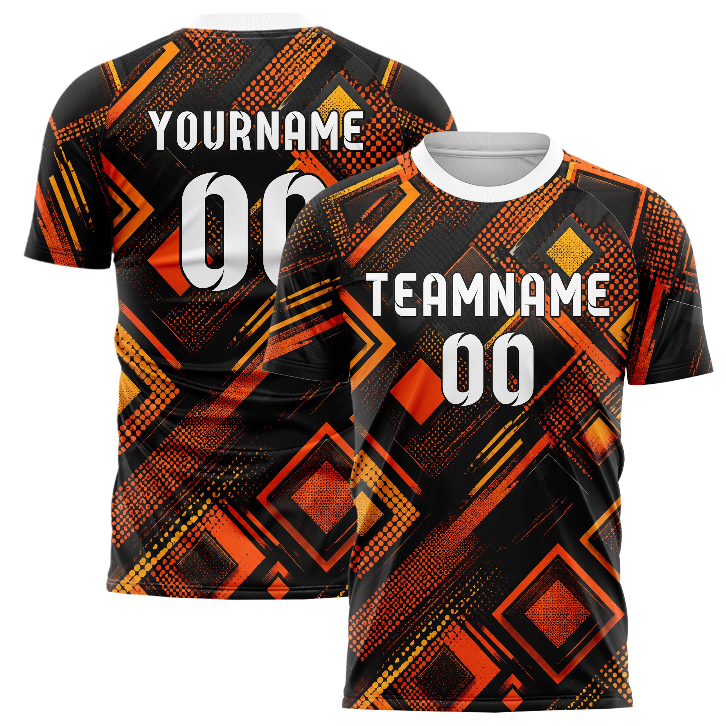 Schwarz dunkles Rauten Layered 3D Rhombus Design 01-0035 individuelles Fußballtrikot main