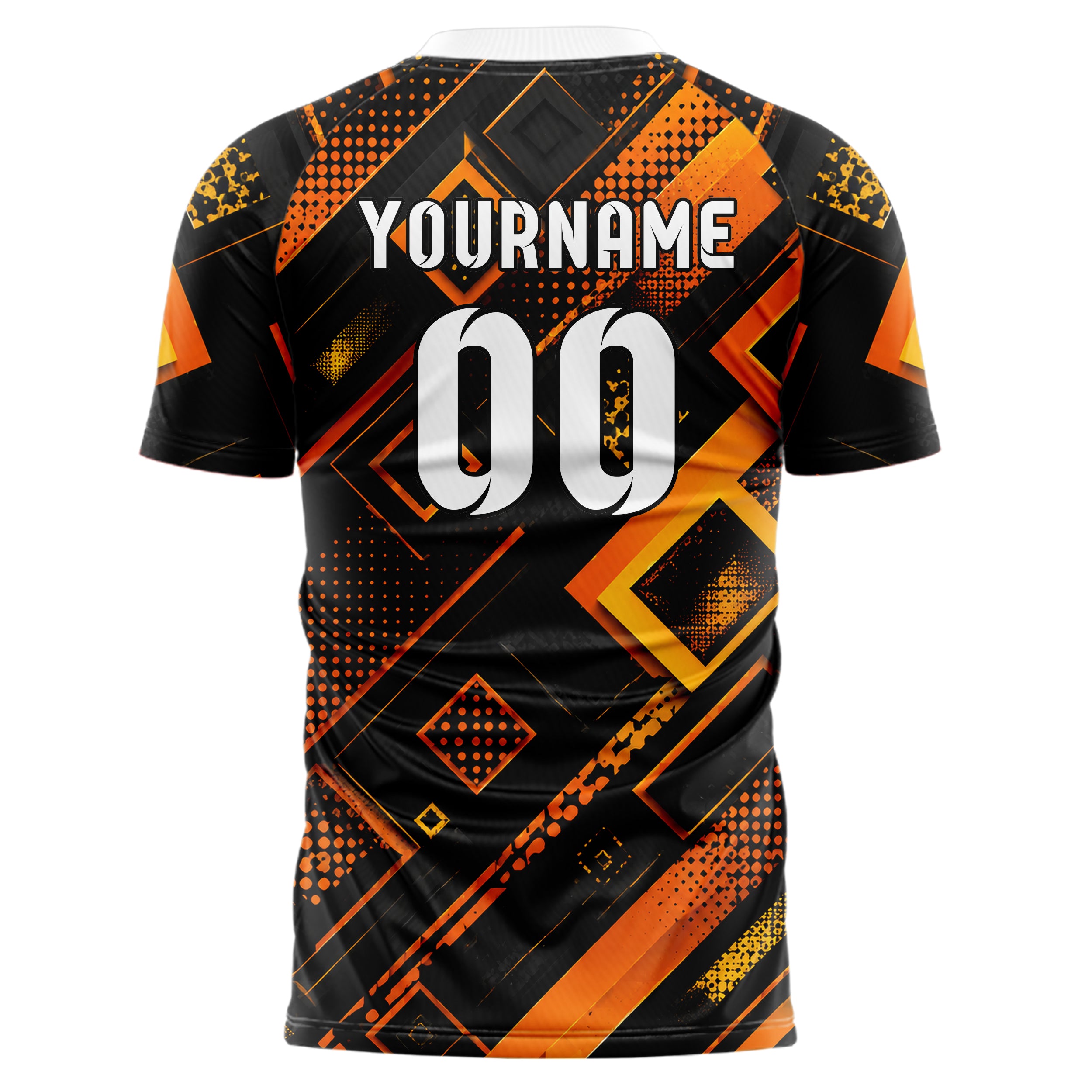 Schwarz dunkles Rauten Layered 3D Rhombus Design 01-0467 individuelles Fußballtrikot back