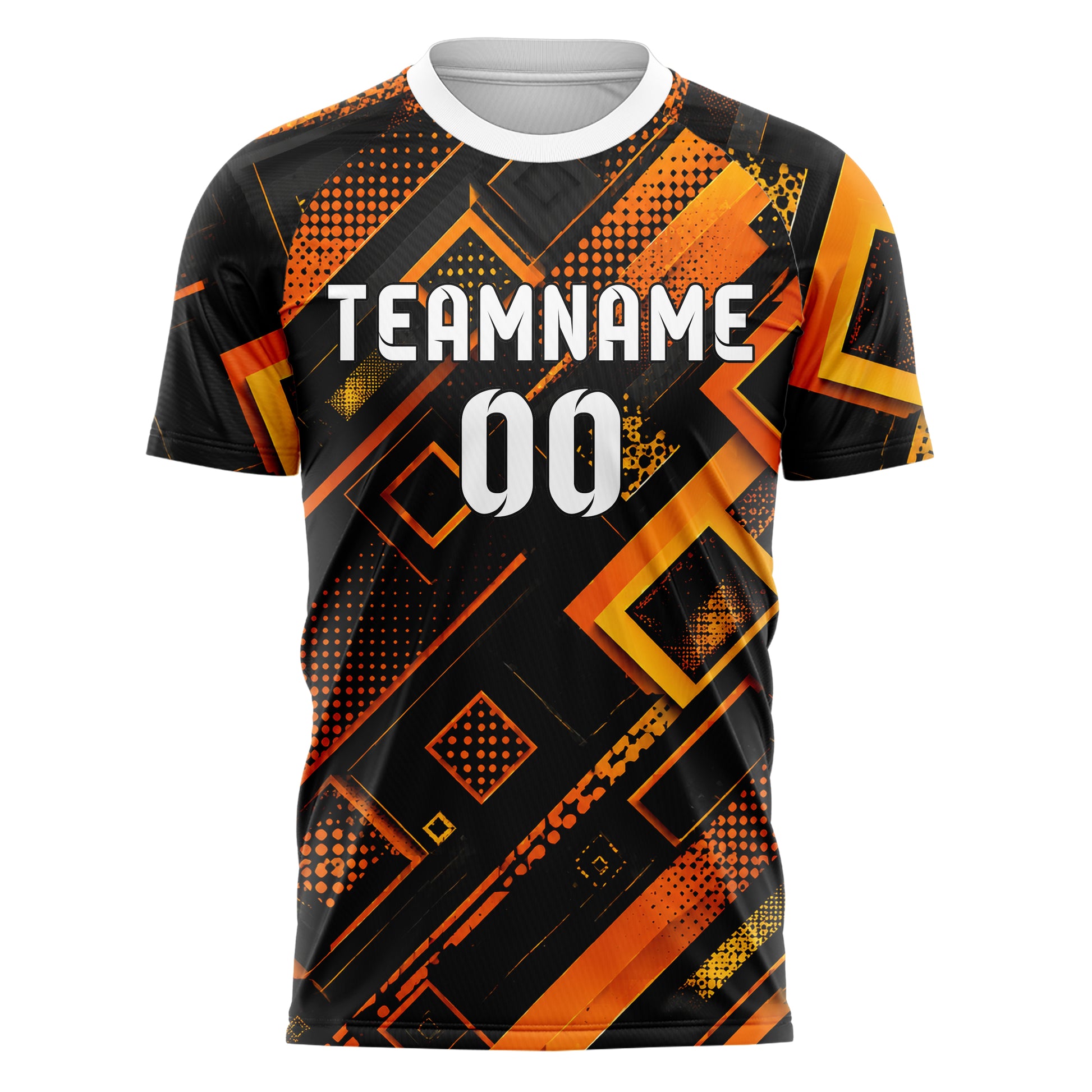 Schwarz dunkles Rauten Layered 3D Rhombus Design 01-0467 individuelles Fußballtrikot front