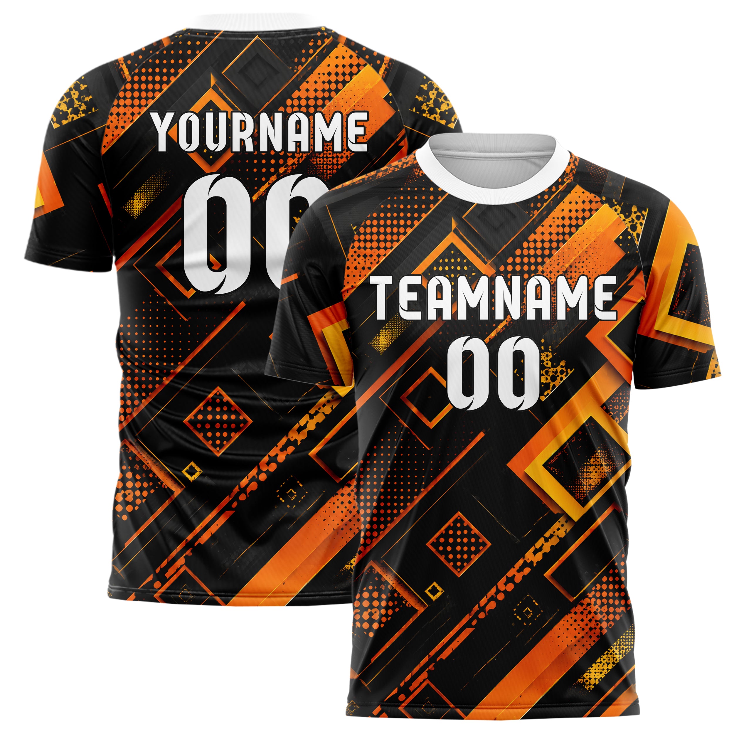 Schwarz dunkles Rauten Layered 3D Rhombus Design 01-0467 individuelles Fußballtrikot main