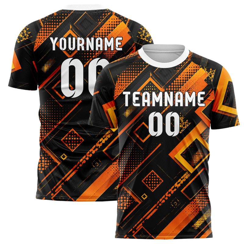 Schwarz dunkles Rauten Layered 3D Rhombus Design 01-0467 individuelles Fußballtrikot main