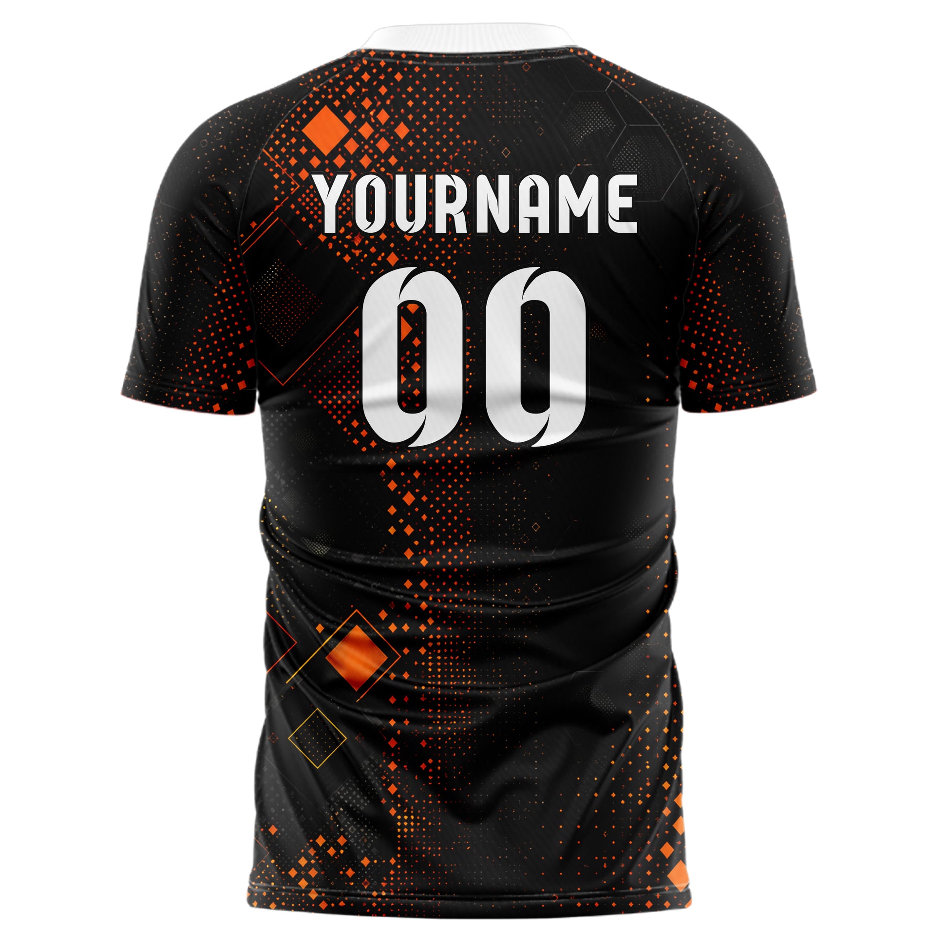 Schwarz dunkles Rauten Micro to Macro Gradient Design 01-0188 individuelles Fußballtrikot back