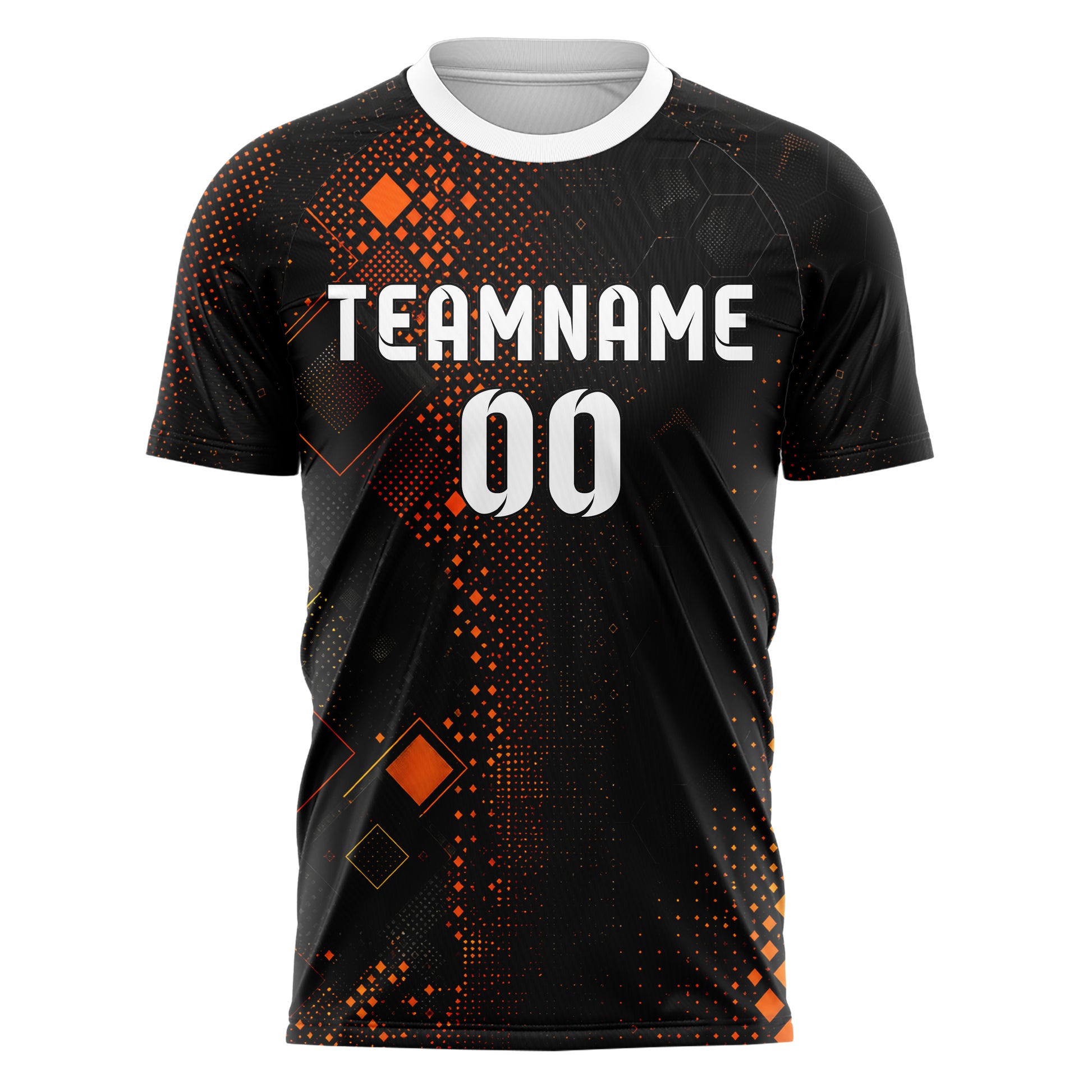 Schwarz dunkles Rauten Micro to Macro Gradient Design 01-0188 individuelles Fußballtrikot front