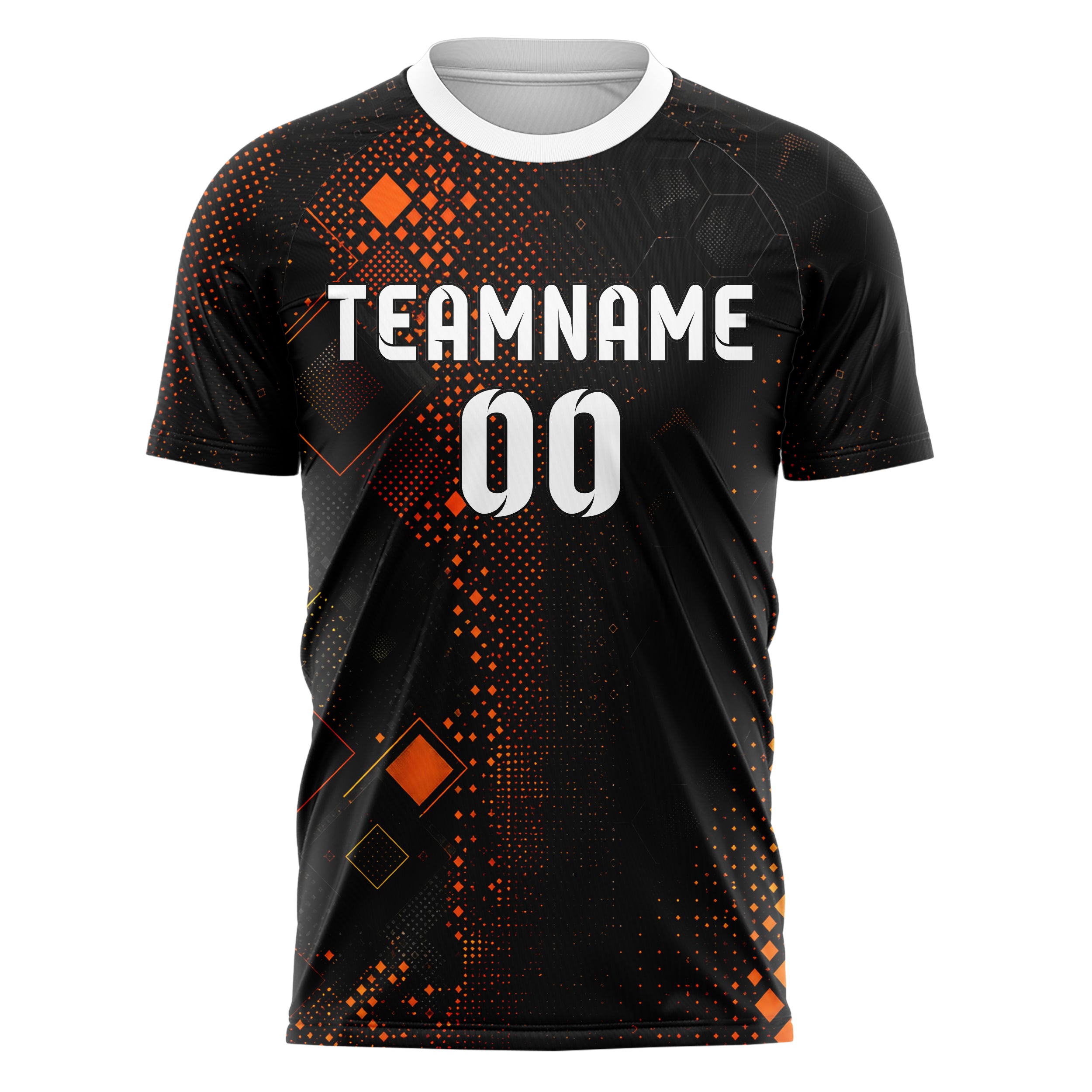 Schwarz dunkles Rauten Micro to Macro Gradient Design 01-0188 individuelles Fußballtrikot front