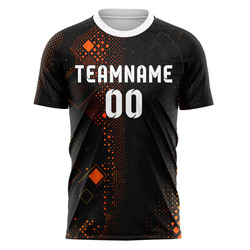 Schwarz dunkles Rauten Micro to Macro Gradient Design 01-0188 individuelles Fußballtrikot front