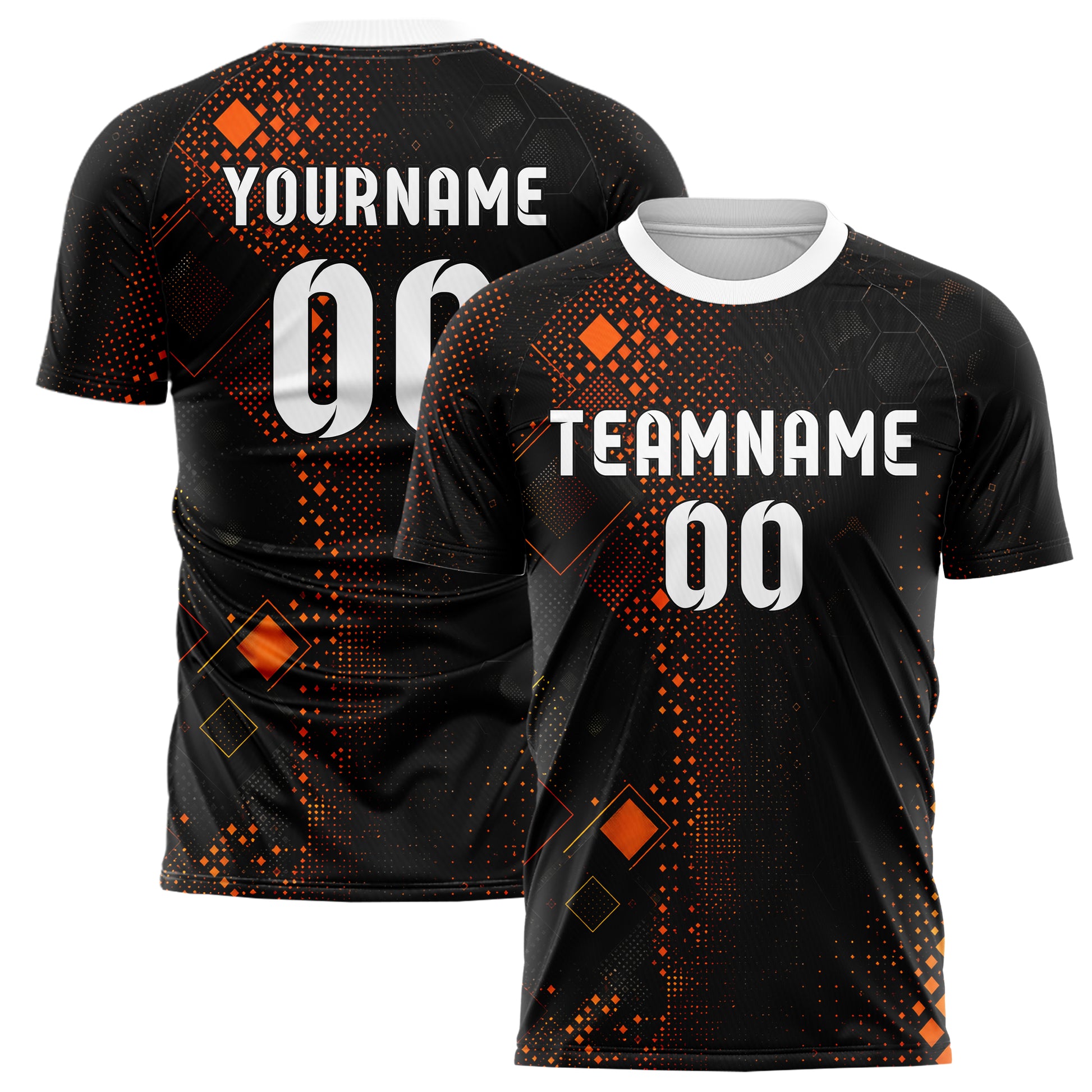Schwarz dunkles Rauten Micro to Macro Gradient Design 01-0188 individuelles Fußballtrikot main