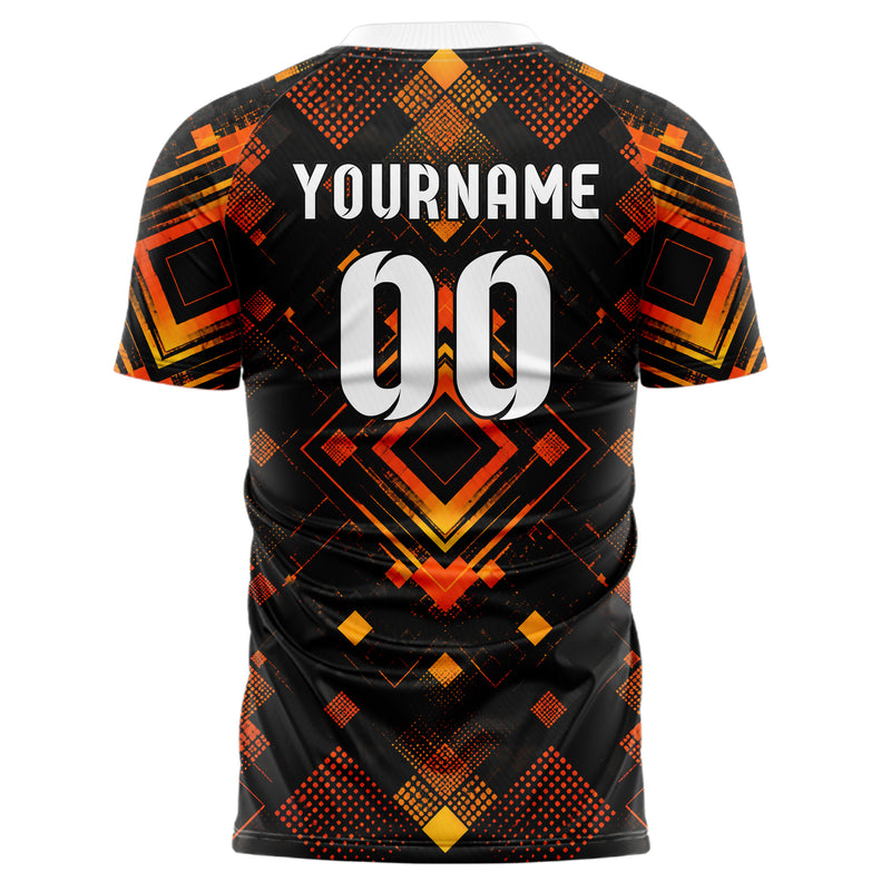 Schwarz dunkles Rauten Micro to Macro Gradient Design 01-0284 individuelles Fußballtrikot back