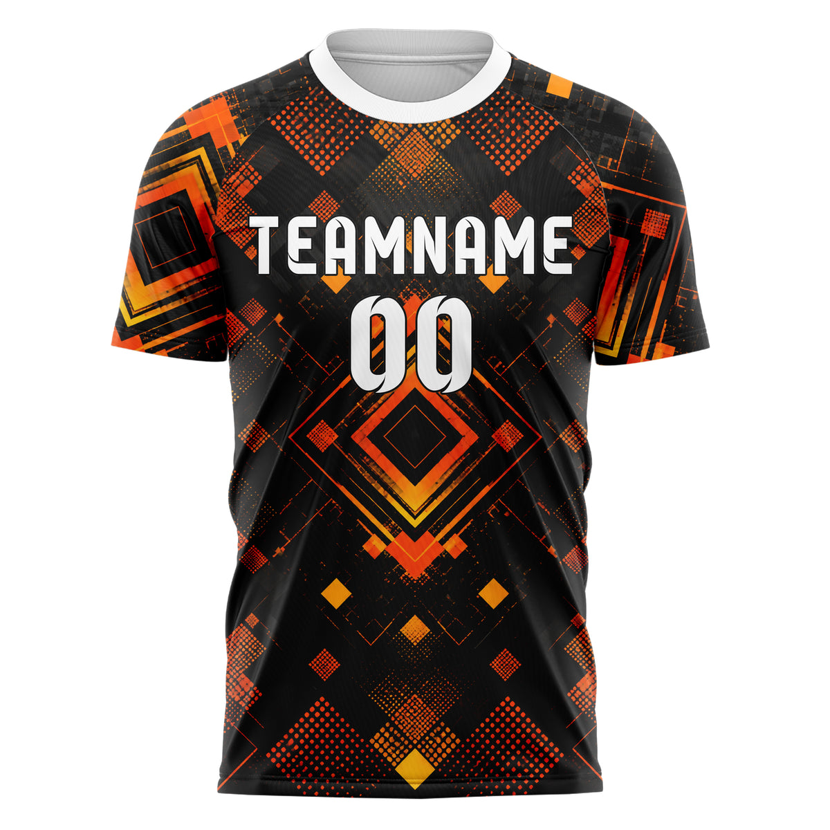 Schwarz dunkles Rauten Micro to Macro Gradient Design 01-0284 individuelles Fußballtrikot front