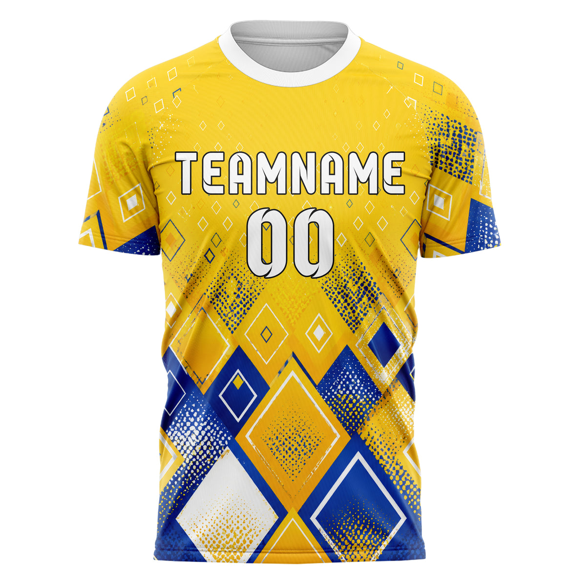Gold klassisches Rauten radialer Center Fade Design 01-0249 individuelles Fußballtrikot front