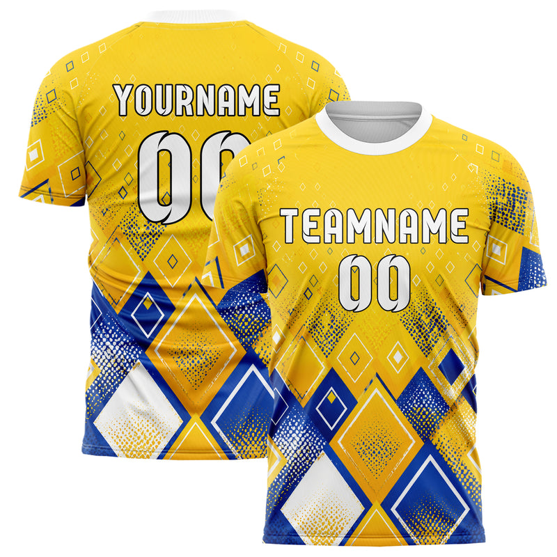 Gold klassisches Rauten radialer Center Fade Design 01-0249 individuelles Fußballtrikot main