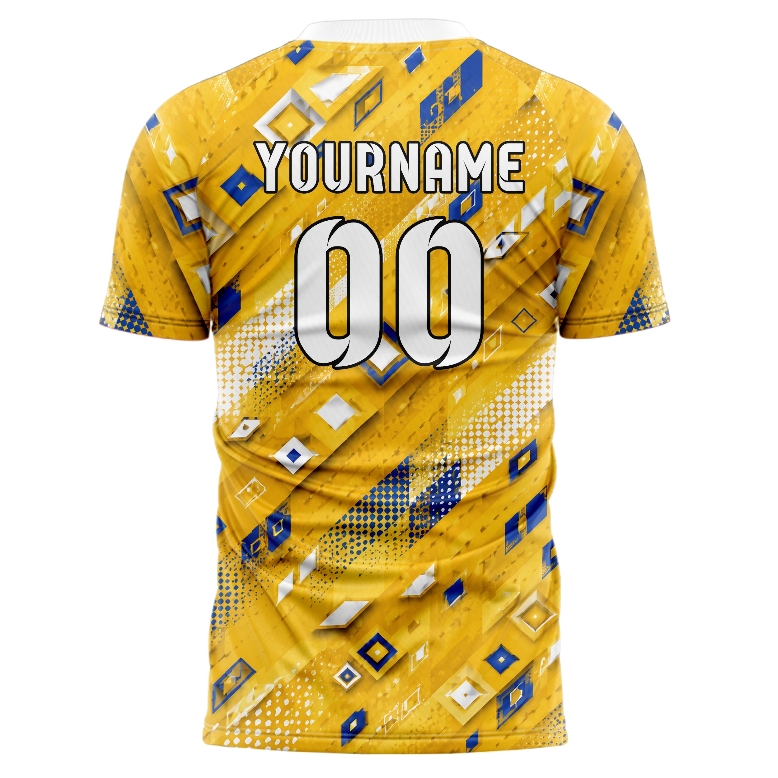 Gold klassisches Rauten Layered 3D Rhombus Design 01-0291 individuelles Fußballtrikot back