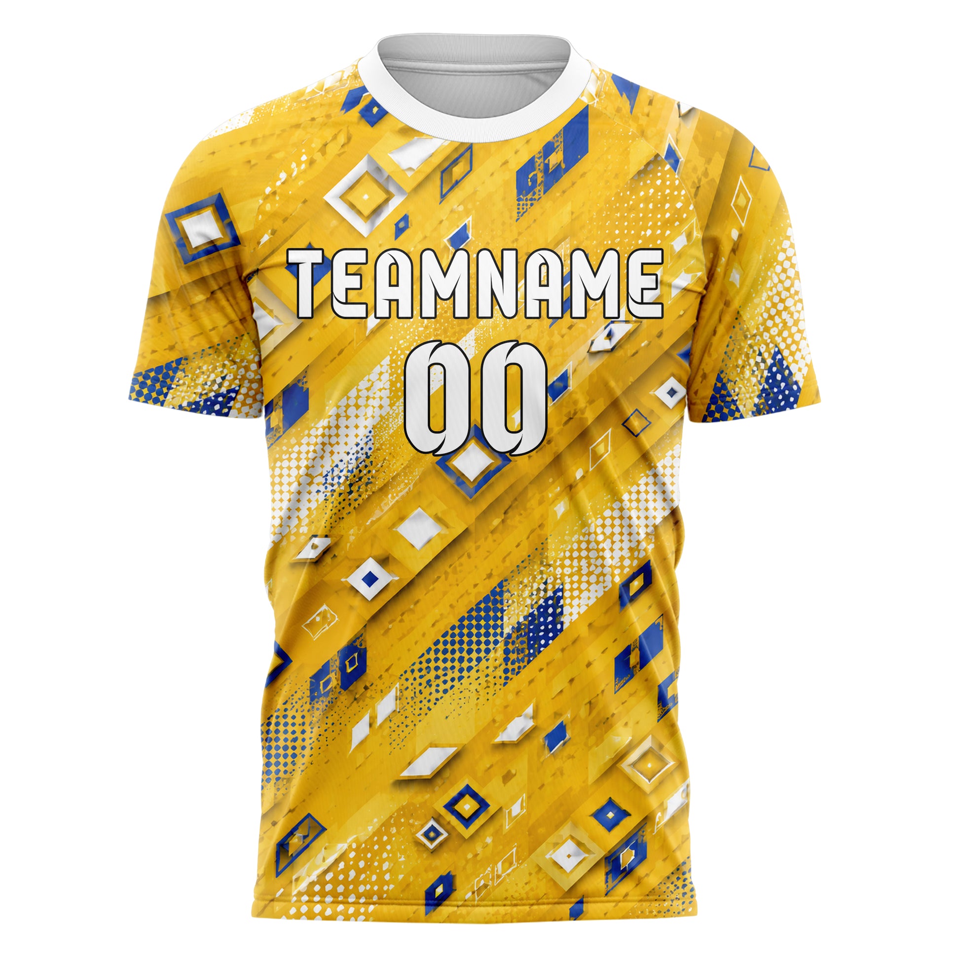 Gold klassisches Rauten Layered 3D Rhombus Design 01-0291 individuelles Fußballtrikot front