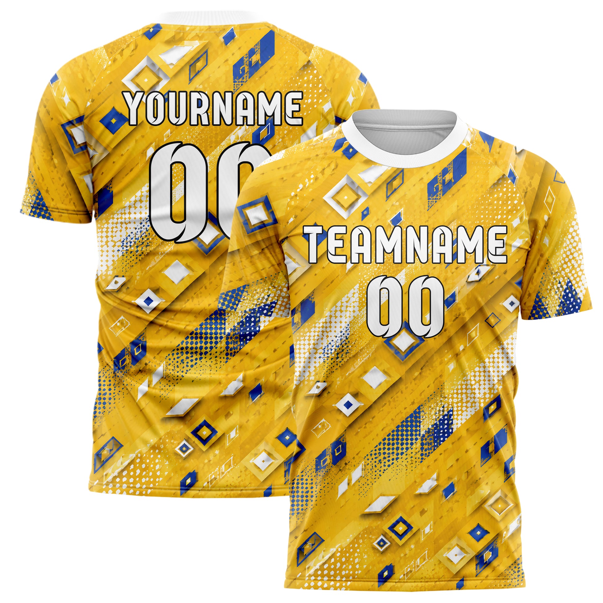 Gold klassisches Rauten Layered 3D Rhombus Design 01-0291 individuelles Fußballtrikot main