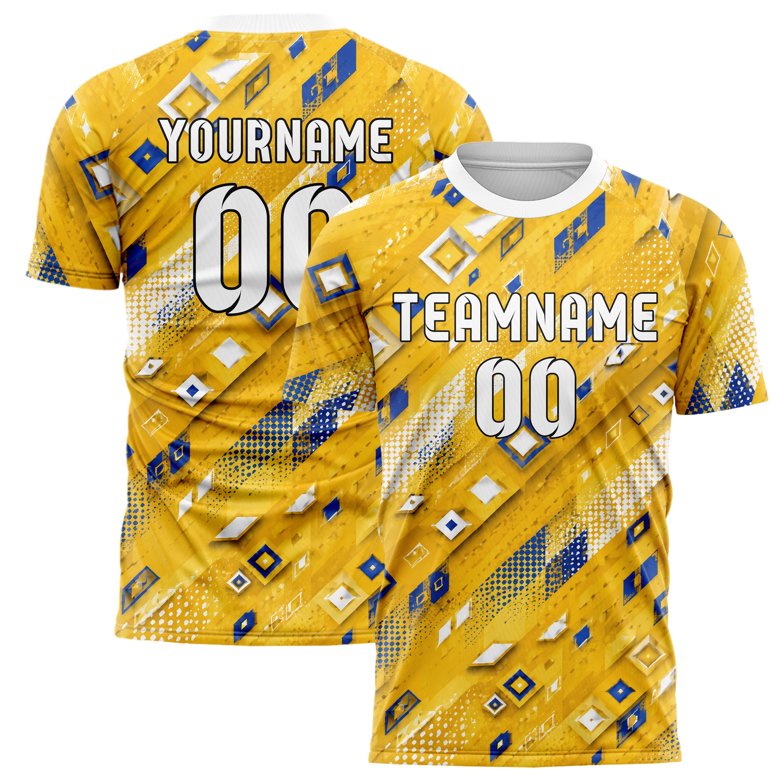 Gold klassisches Rauten Layered 3D Rhombus Design 01-0291 individuelles Fußballtrikot main