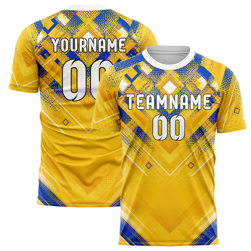 Gold klassisches Rauten dichter Verlauf von oben Design 01-0216 individuelles Fußballtrikot main