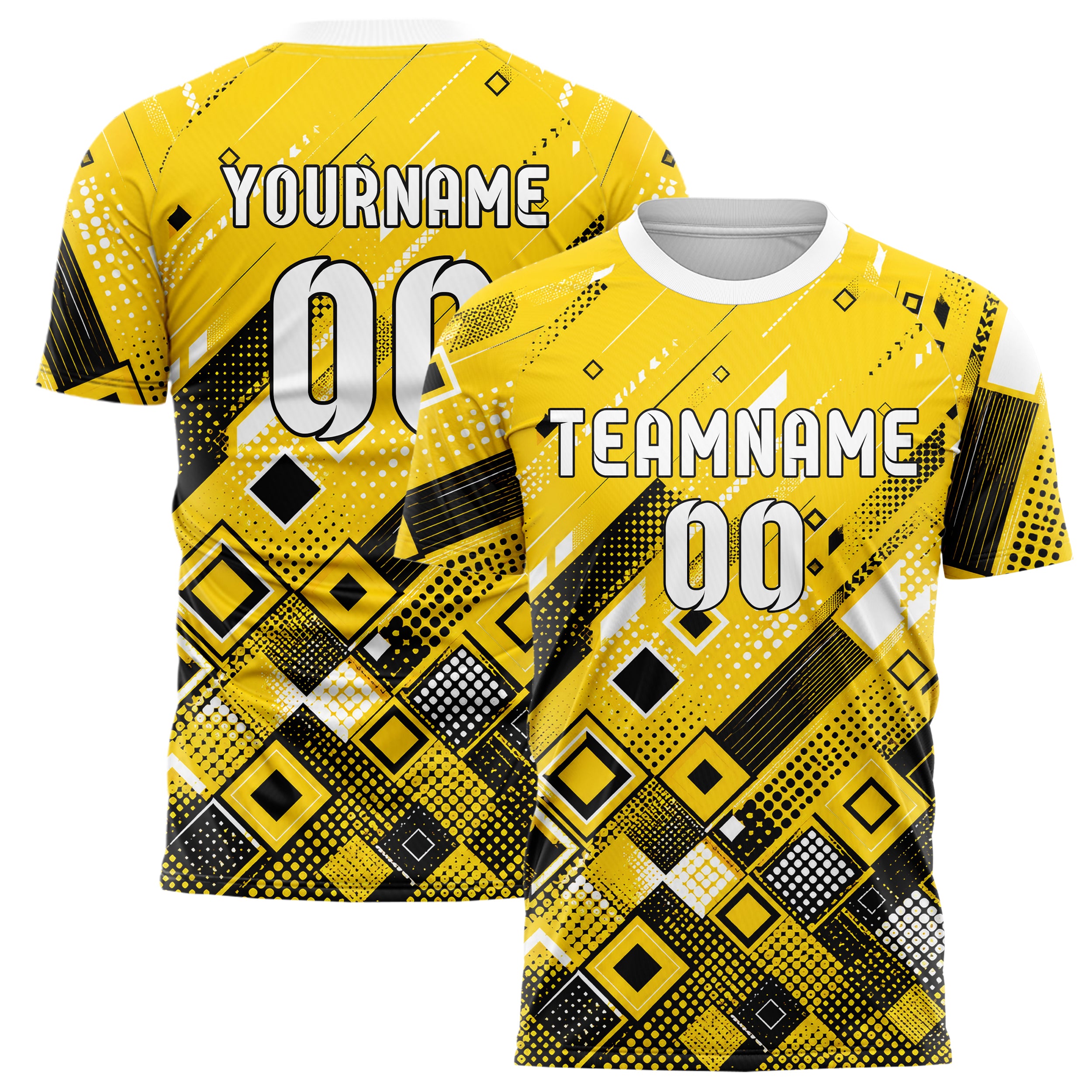 Gelb lebendiges Rauten dichter Verlauf von unten Design 01-0407 individuelles Fußballtrikot main