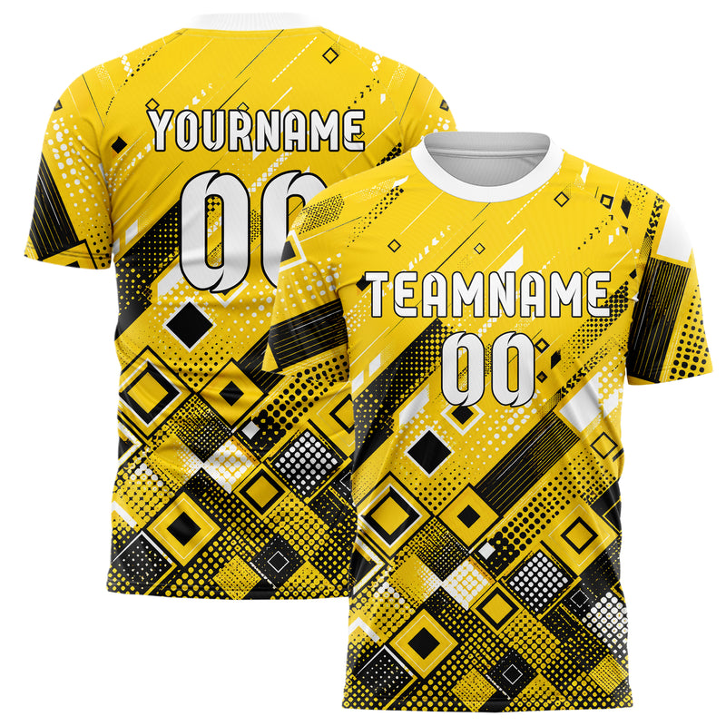 Gelb lebendiges Rauten dichter Verlauf von unten Design 01-0407 individuelles Fußballtrikot main