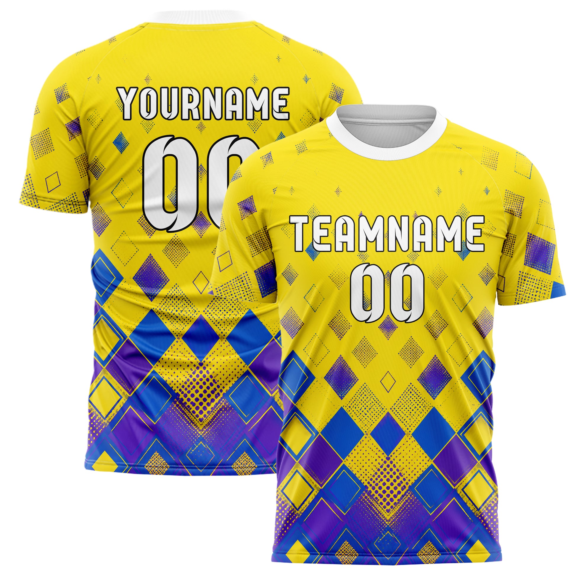 Gelb lebendiges Rauten dichter Verlauf von unten Design 01-0487 individuelles Fußballtrikot main
