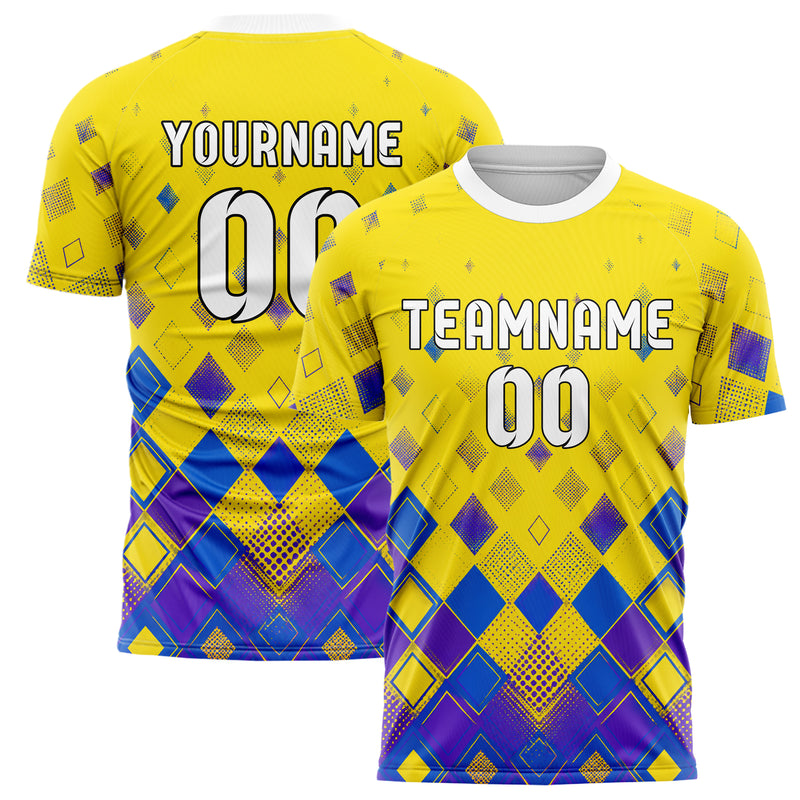 Gelb lebendiges Rauten dichter Verlauf von unten Design 01-0487 individuelles Fußballtrikot main