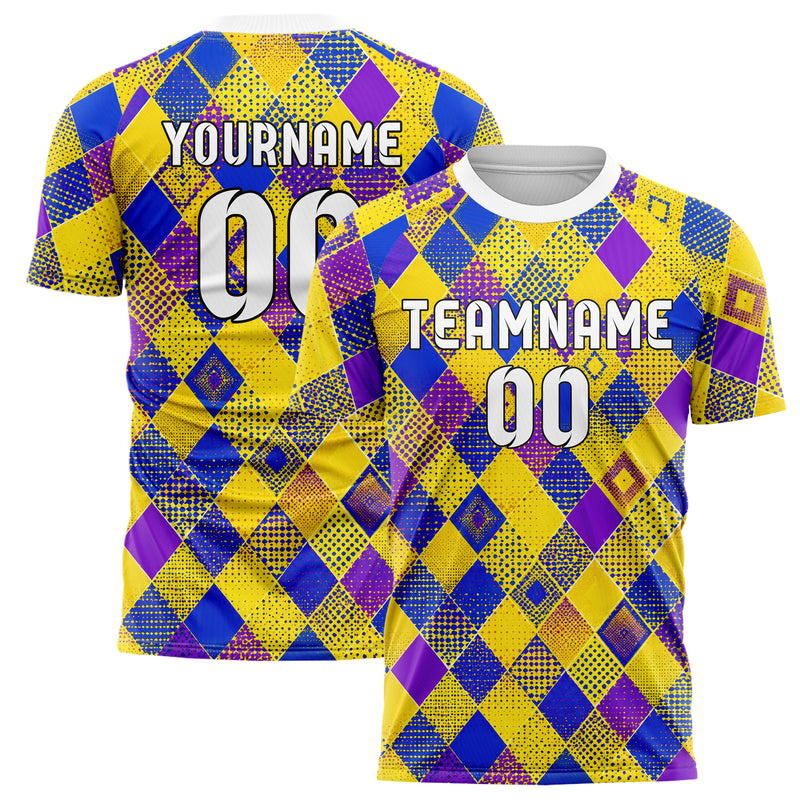 Gelb lebendiges Rauten diagonale Tessellation Design 01-0226 individuelles Fußballtrikot main