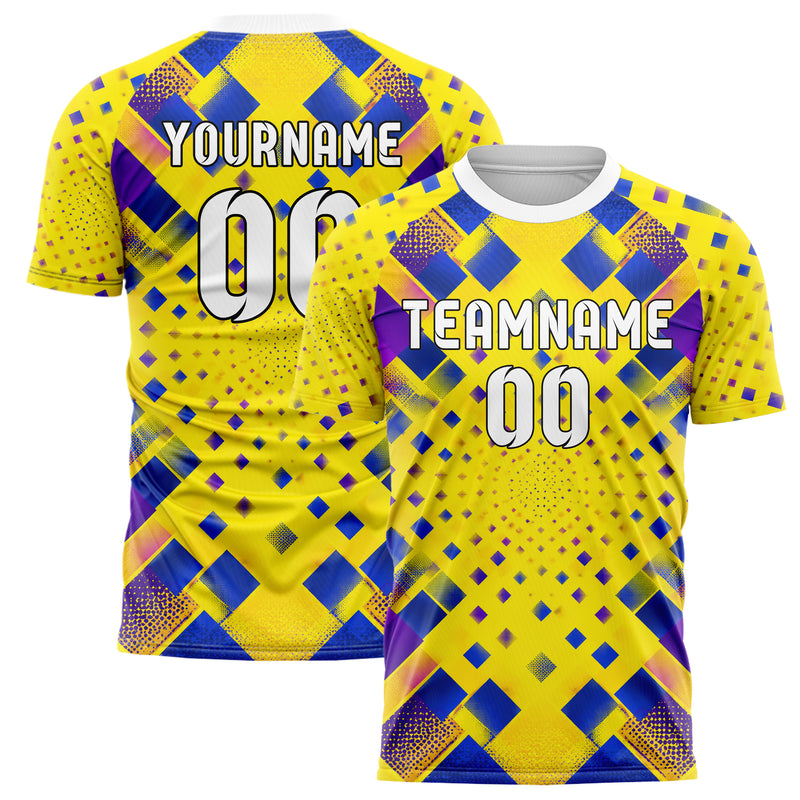Gelb lebendiges Rauten Micro to Macro Gradient Design 01-0124 individuelles Fußballtrikot main