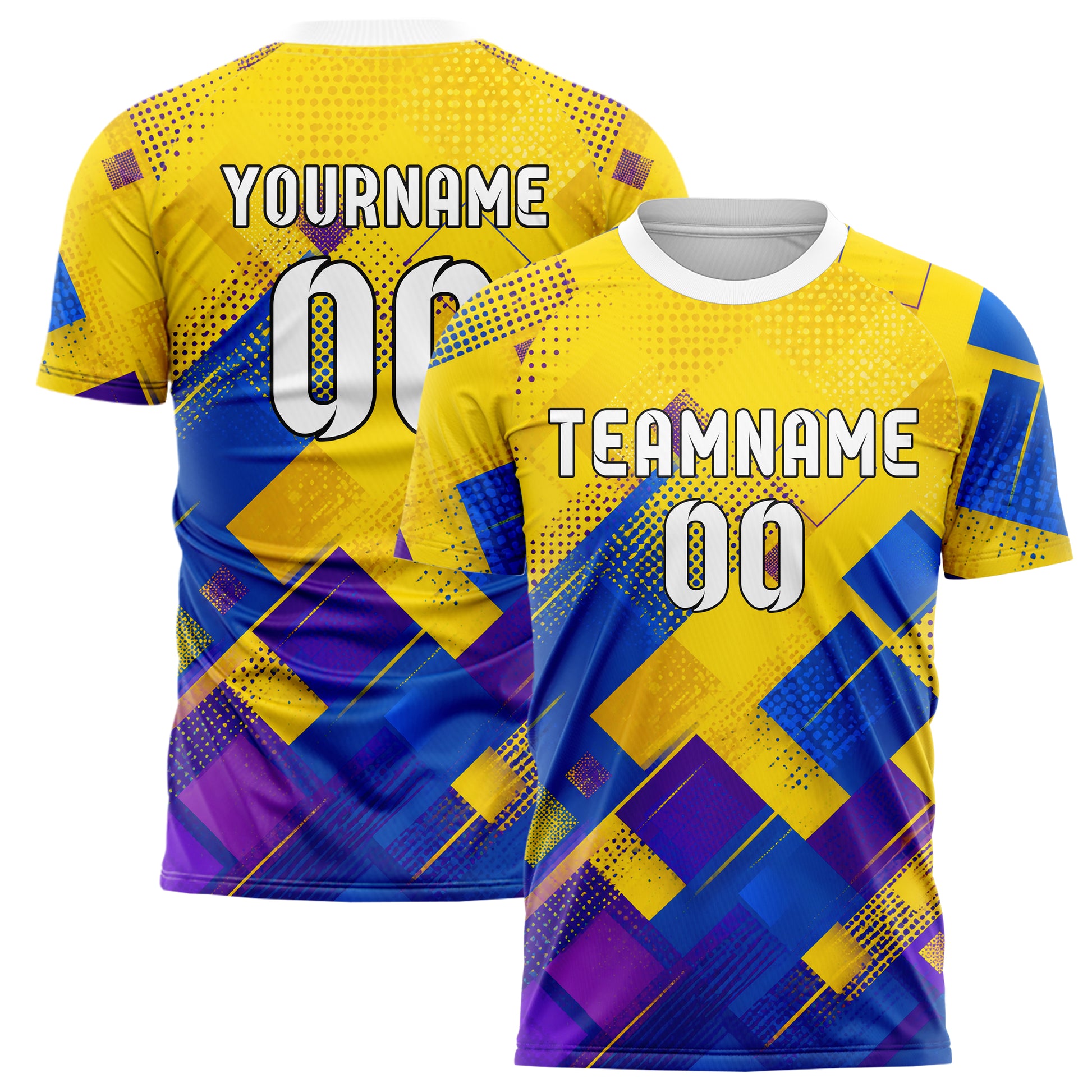 Gelb lebendiges Rauten dichter Verlauf von oben Design 01-0280 individuelles Fußballtrikot main