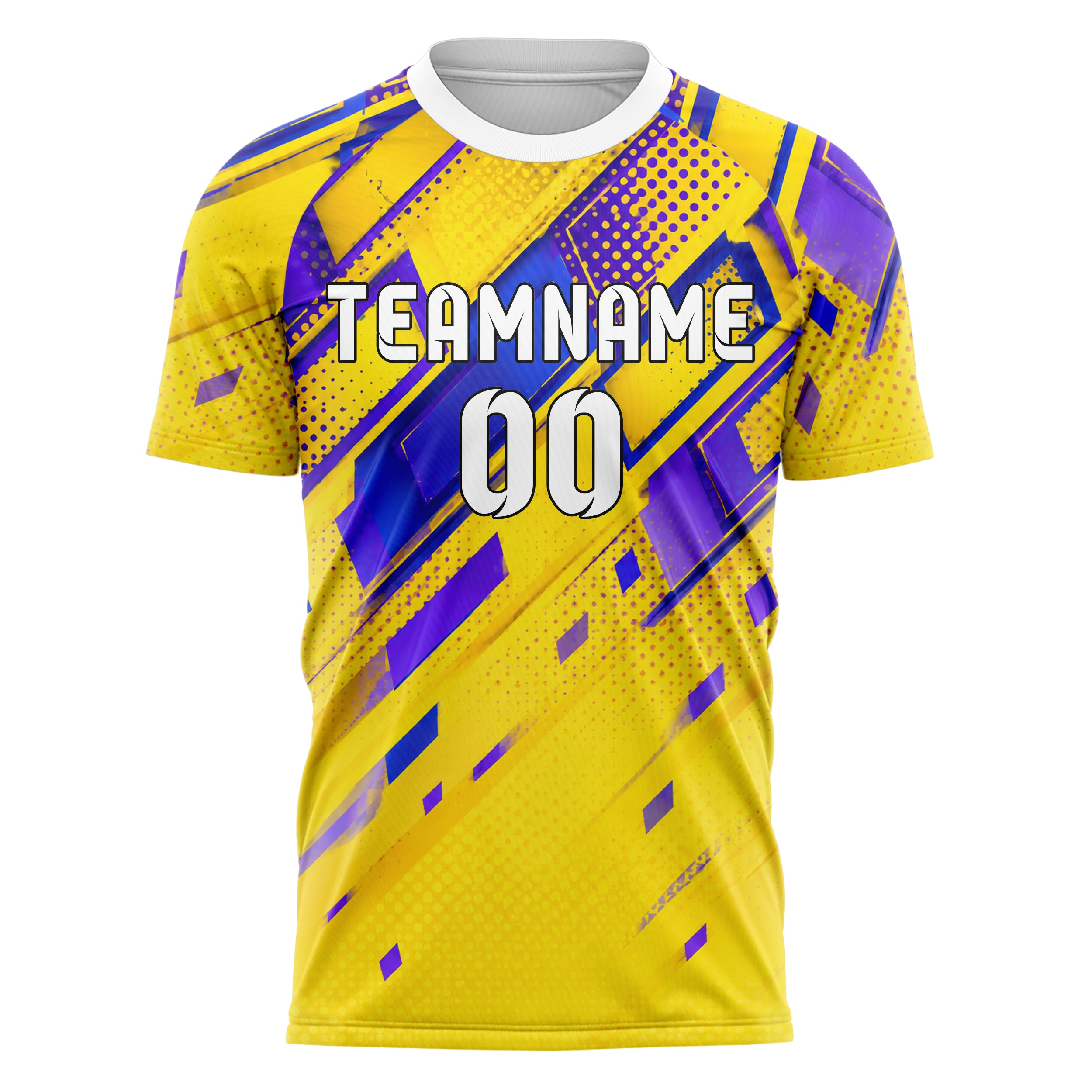 Gelb lebendiges Rauten dichter Verlauf von oben Design 01-0352 individuelles Fußballtrikot front
