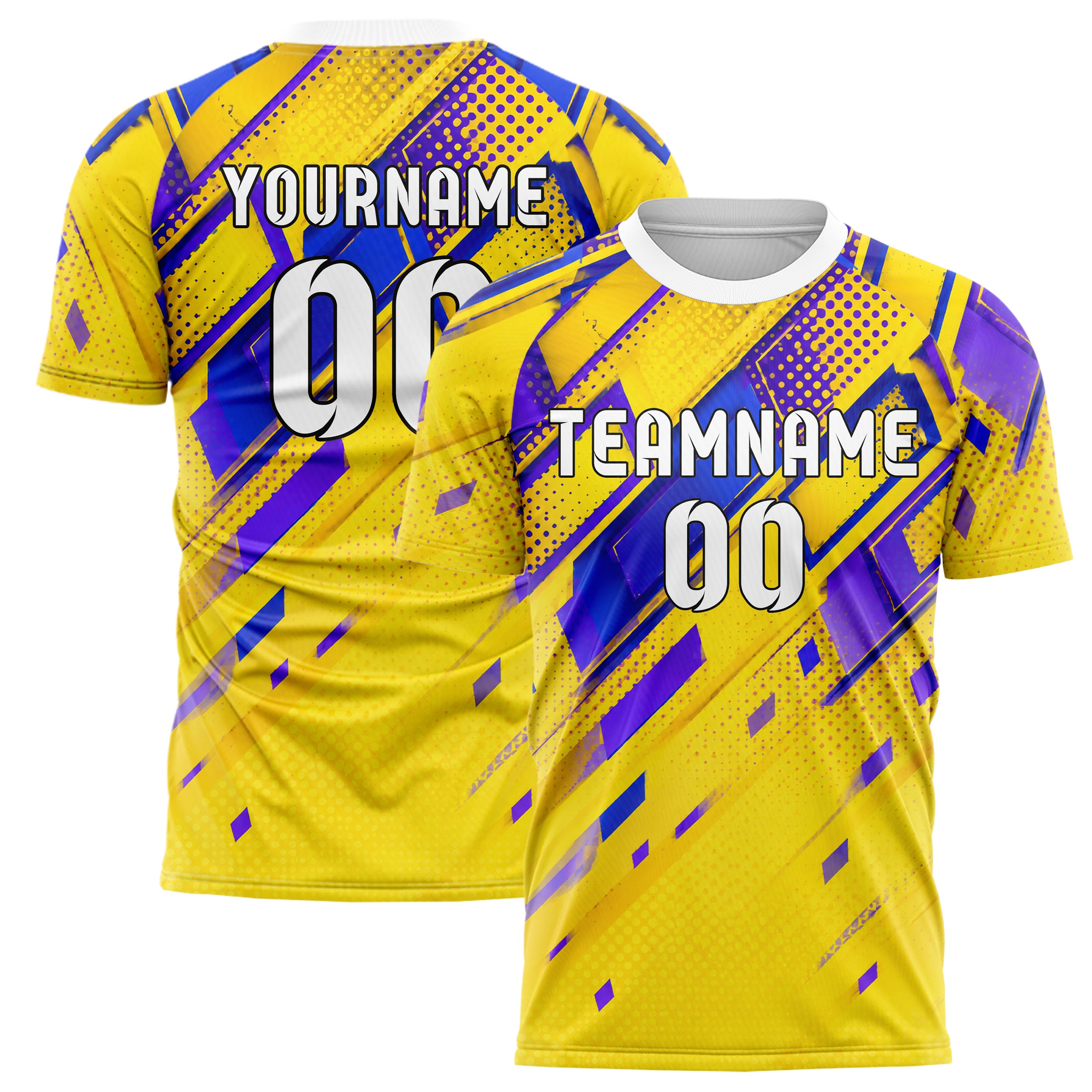 Gelb lebendiges Rauten dichter Verlauf von oben Design 01-0352 individuelles Fußballtrikot main