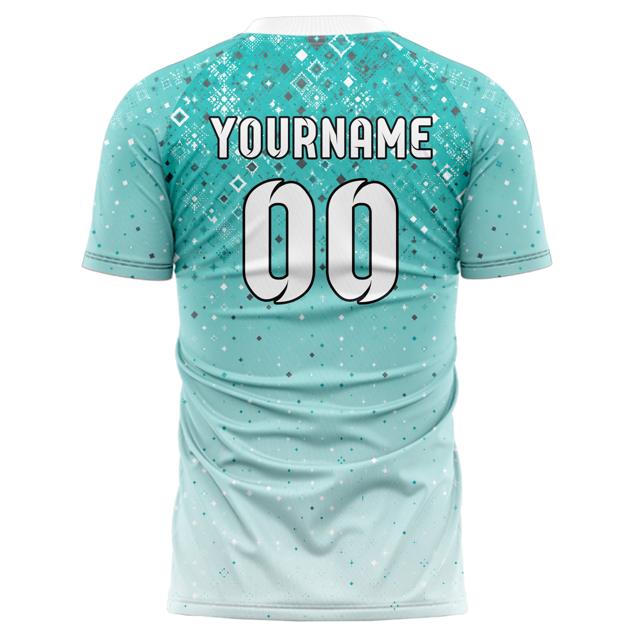 Aqua klassisches Rauten dichter Verlauf von oben Design 01-0080 individuelles Fußballtrikot back