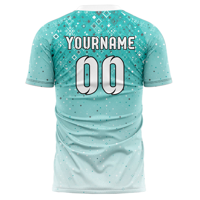 Aqua klassisches Rauten dichter Verlauf von oben Design 01-0080 individuelles Fußballtrikot back