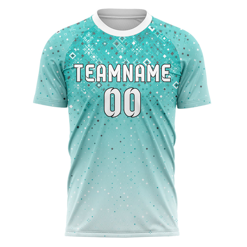 Aqua klassisches Rauten dichter Verlauf von oben Design 01-0080 individuelles Fußballtrikot front