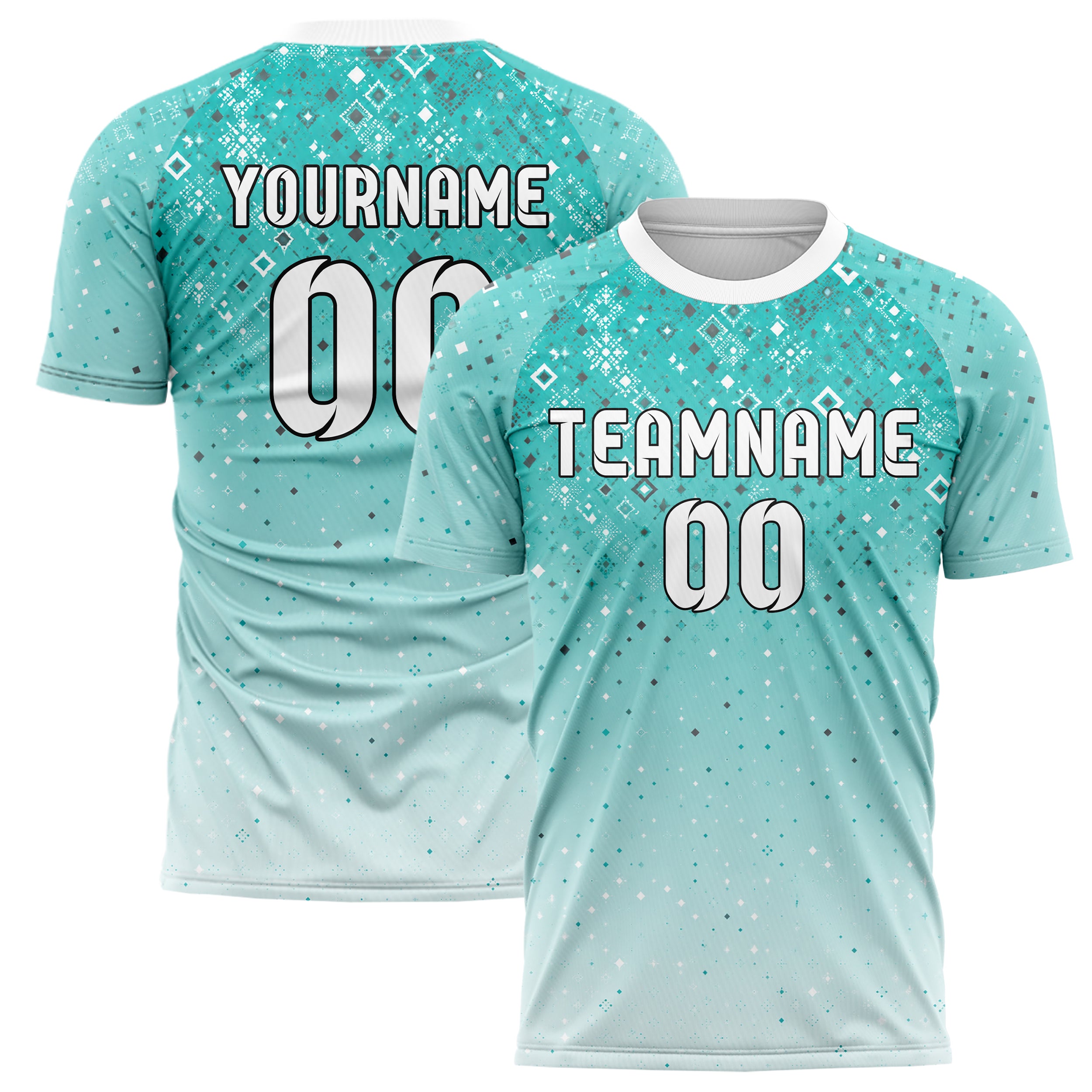 Aqua klassisches Rauten dichter Verlauf von oben Design 01-0080 individuelles Fußballtrikot main