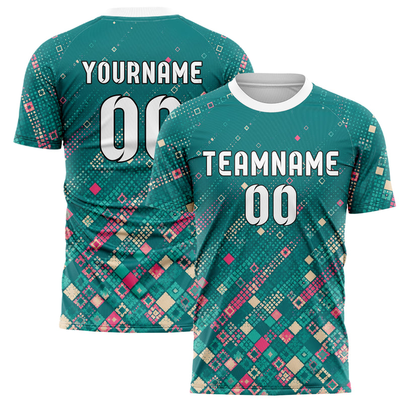 Petrol lebendiges Rauten dichter Verlauf von unten Design 01-0367 individuelles Fußballtrikot main