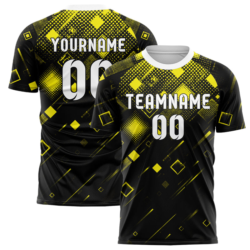 Schwarz neonfarbenes Rauten dichter Verlauf von oben Design 01-0472 individuelles Fußballtrikot main