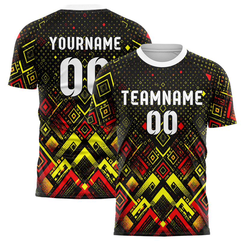Schwarz lebendiges Rauten dichter Verlauf von unten Design 01-0191 individuelles Fußballtrikot main