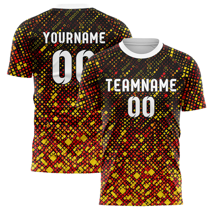 Schwarz lebendiges Rauten dichter Verlauf von unten Design 01-0383 individuelles Fußballtrikot main